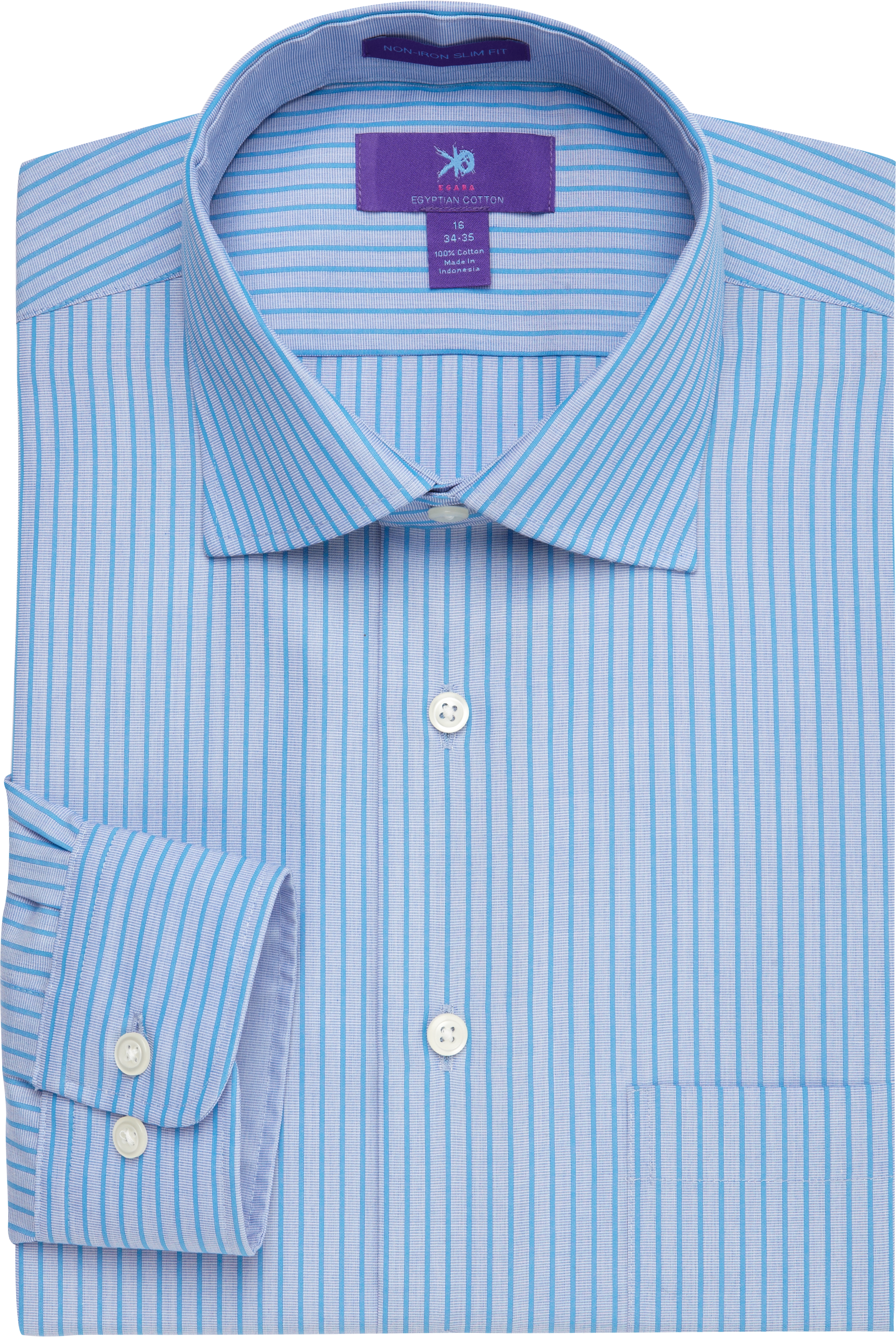 Egara Blue and Aquamarine Stripe Dress Shirt
