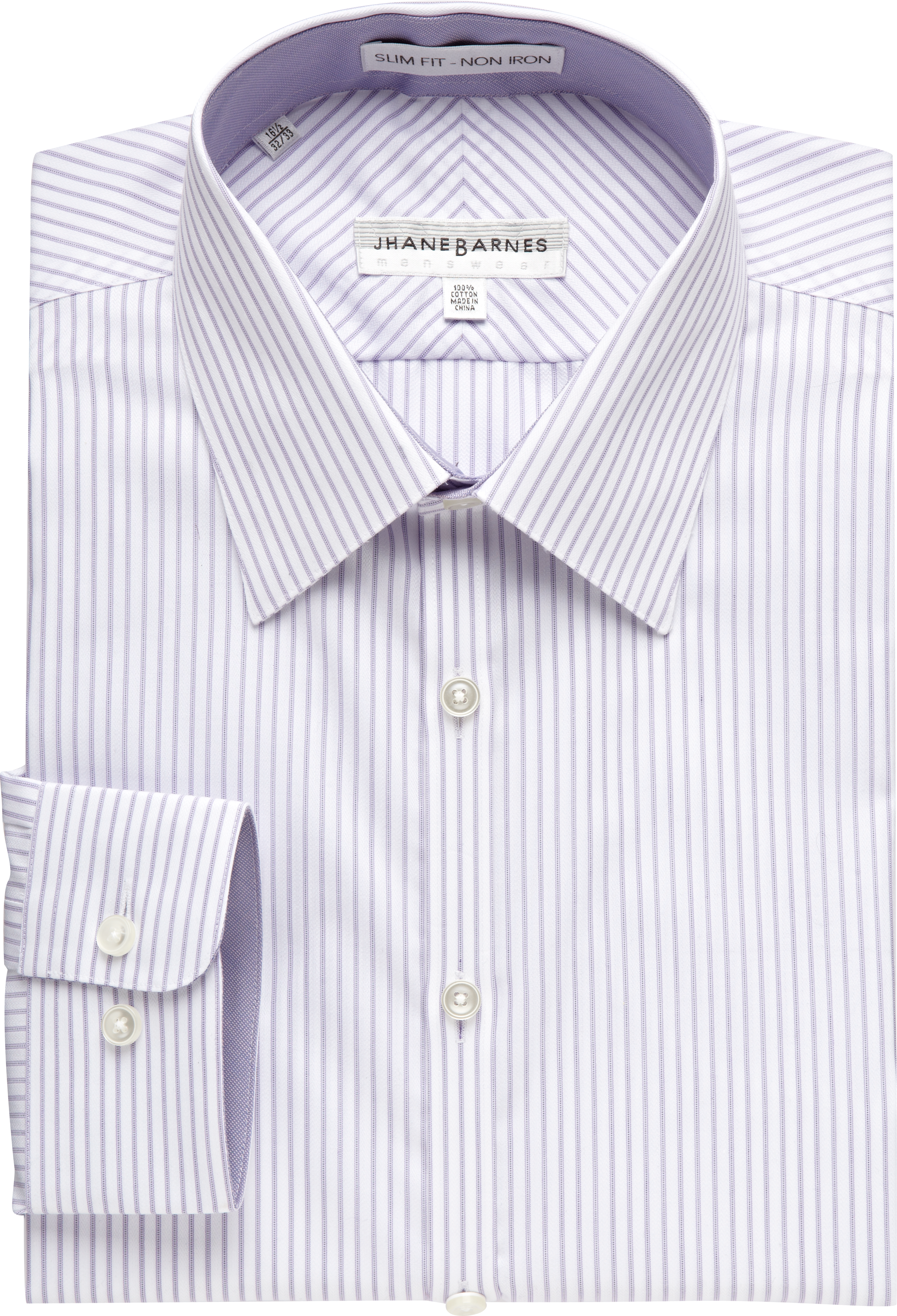 Jhane Barnes Lavender Stripe Slim Fit Dress Shirt