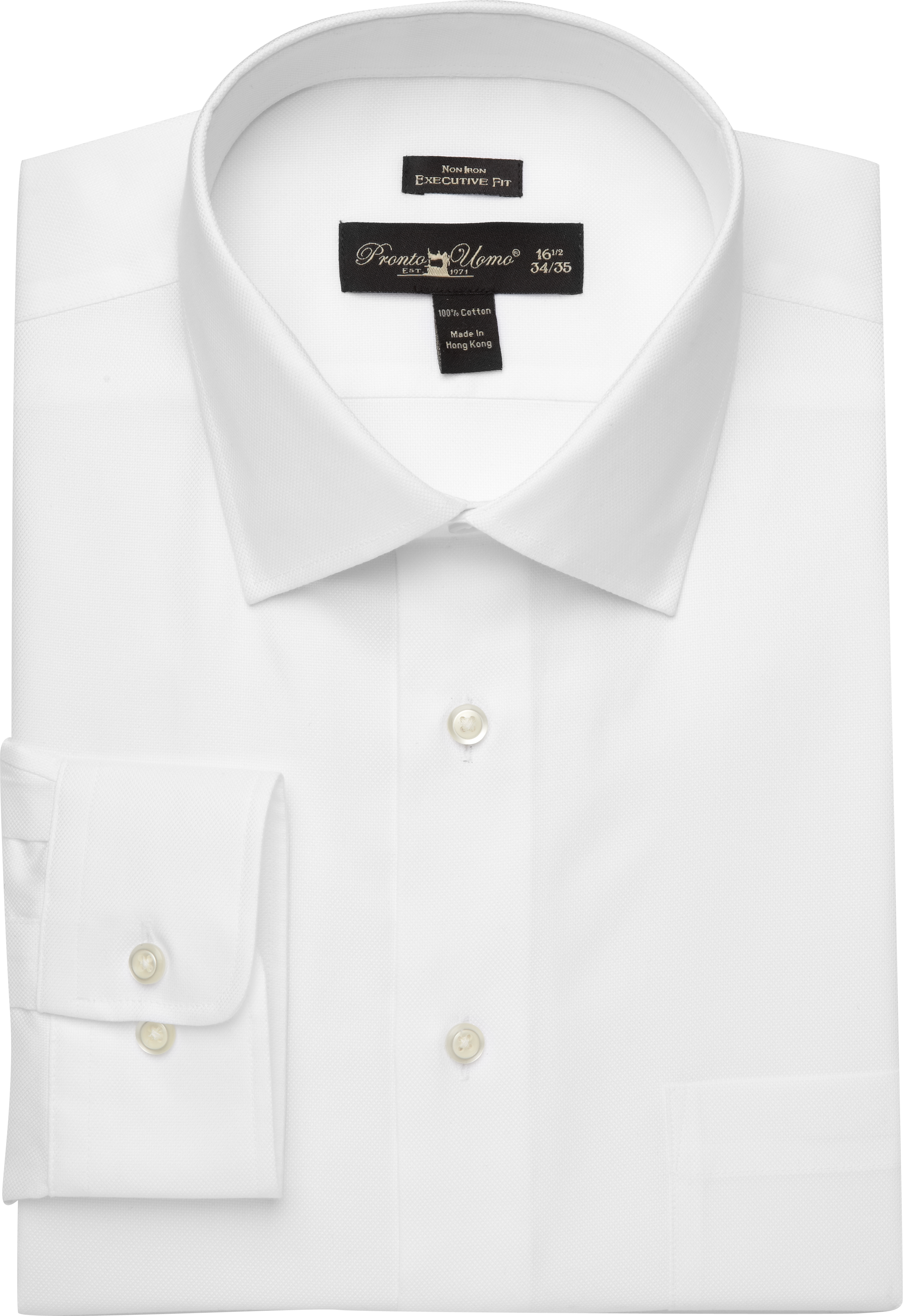 Pronto Uomo White Queen's Oxford Executive Fit Dress Shirt