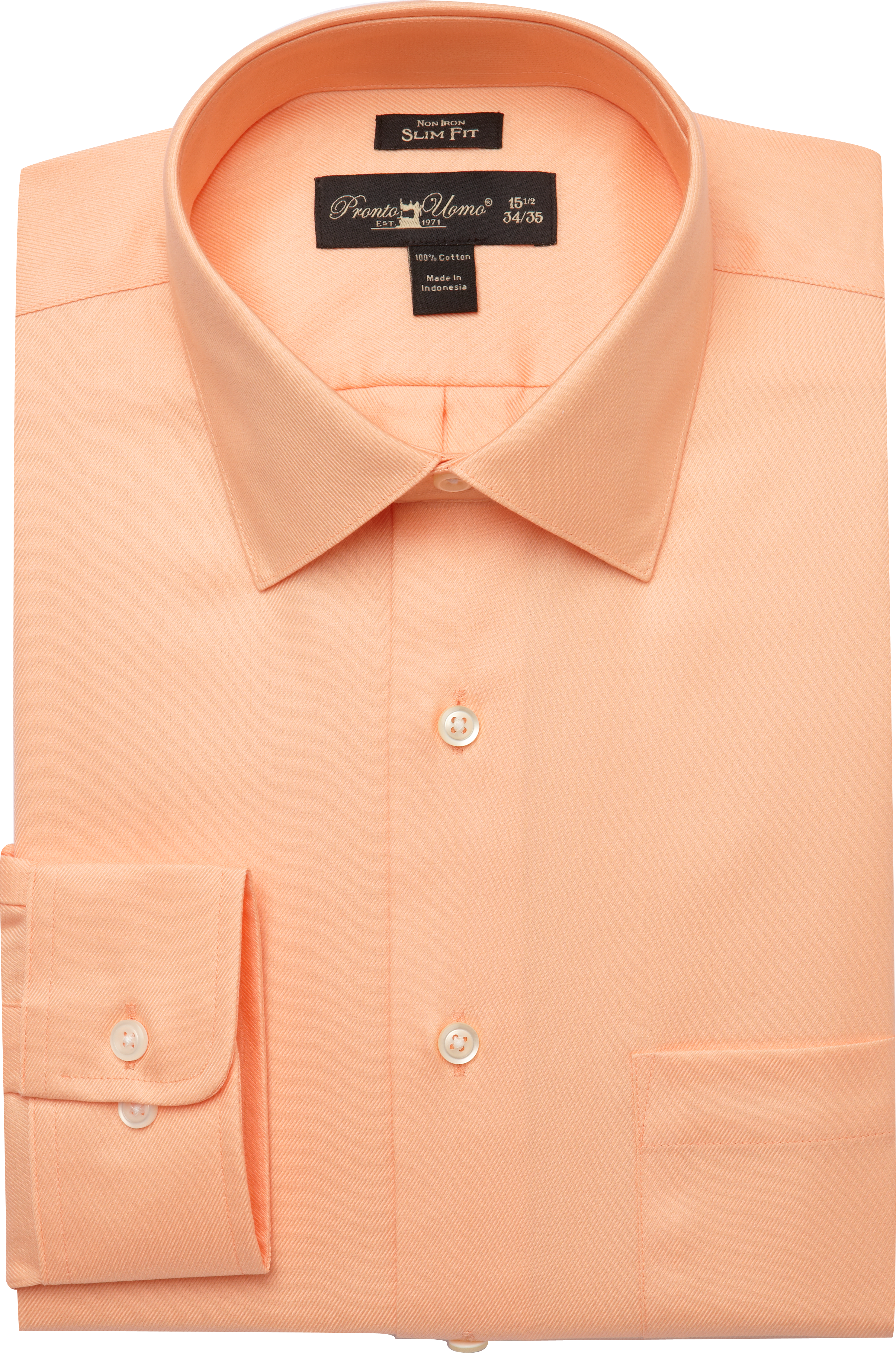 Pronto Uomo Orange Twill Slim Fit Dress Shirt