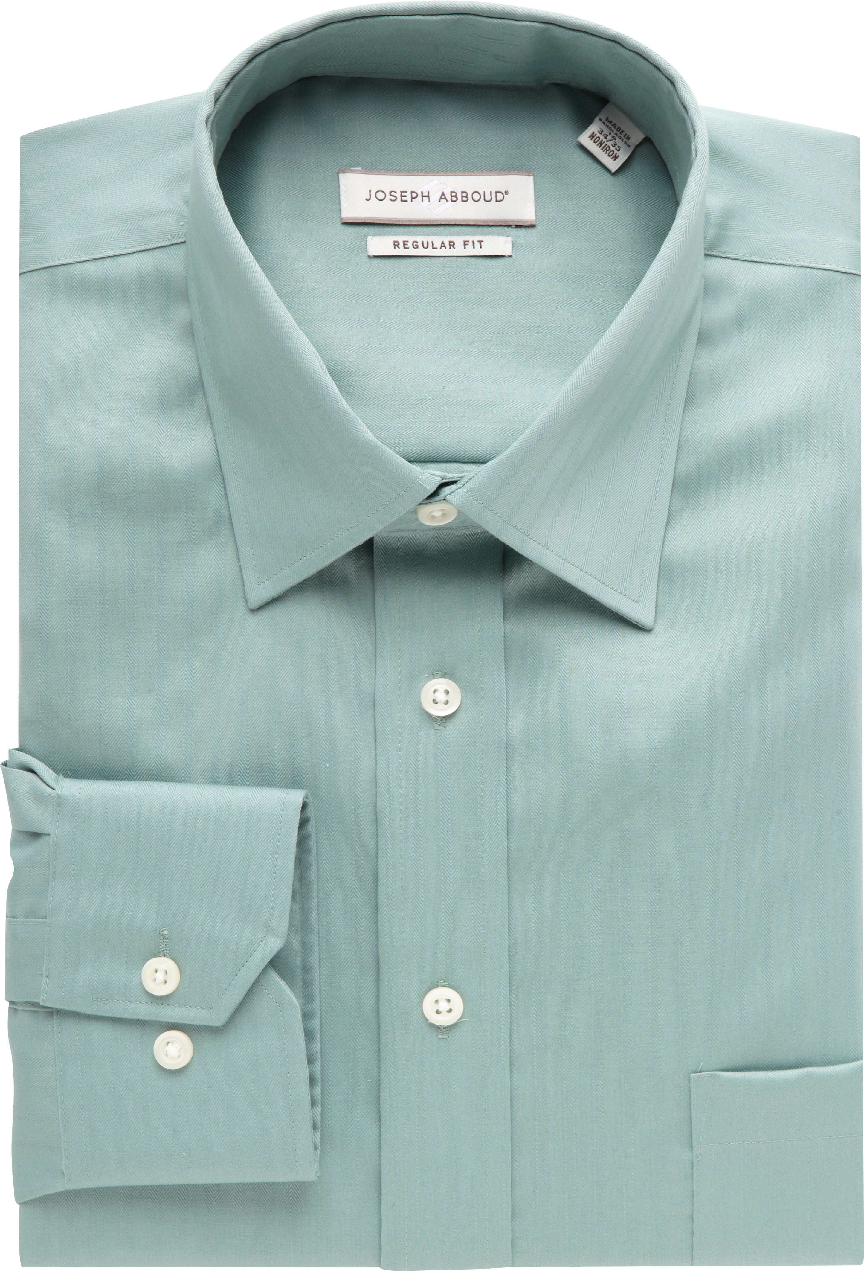 Joseph Abboud Light Green Herringbone Dress Shirt