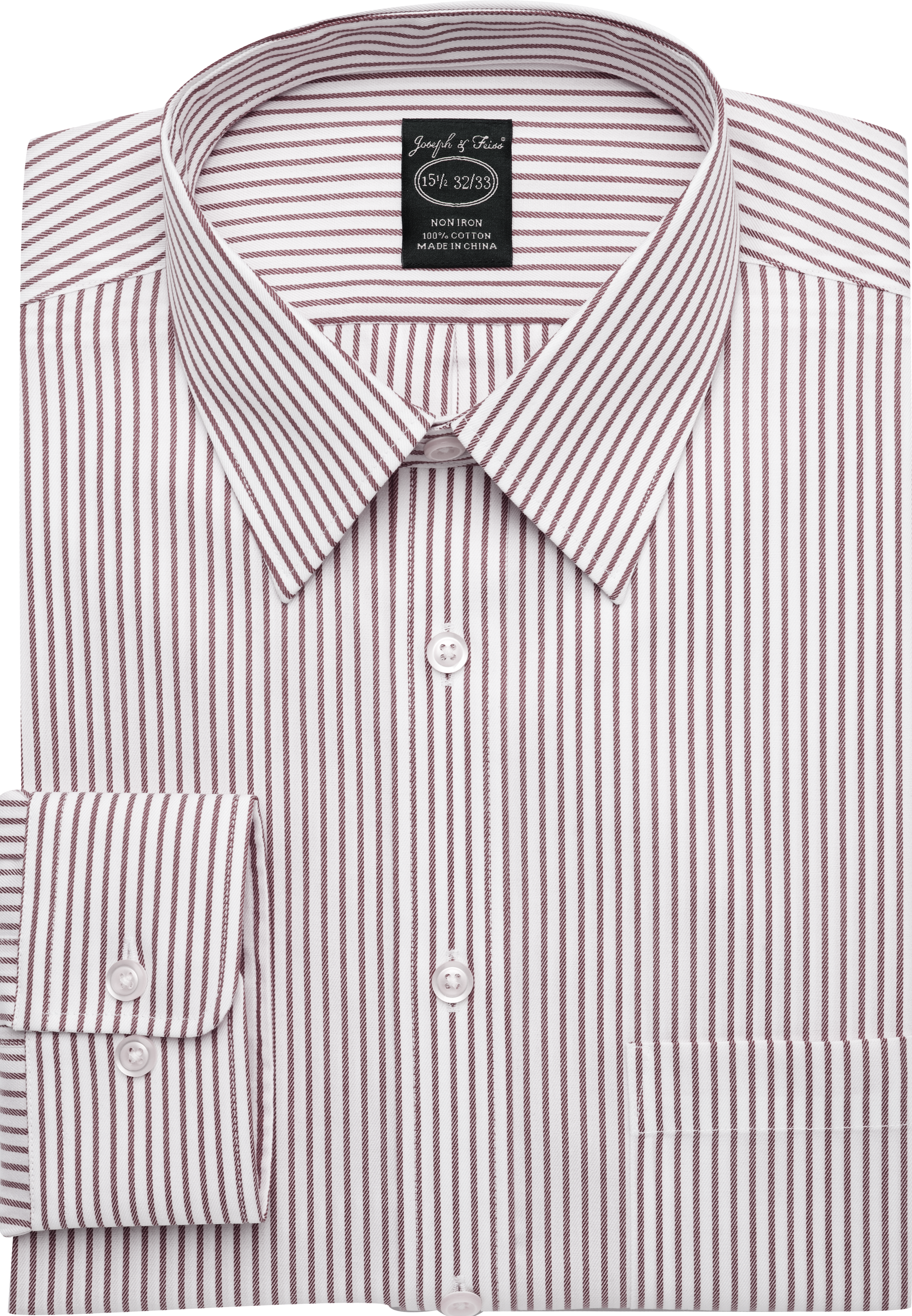 Joseph & Feiss Burgundy Stripe Modern Fit Dress Shirt