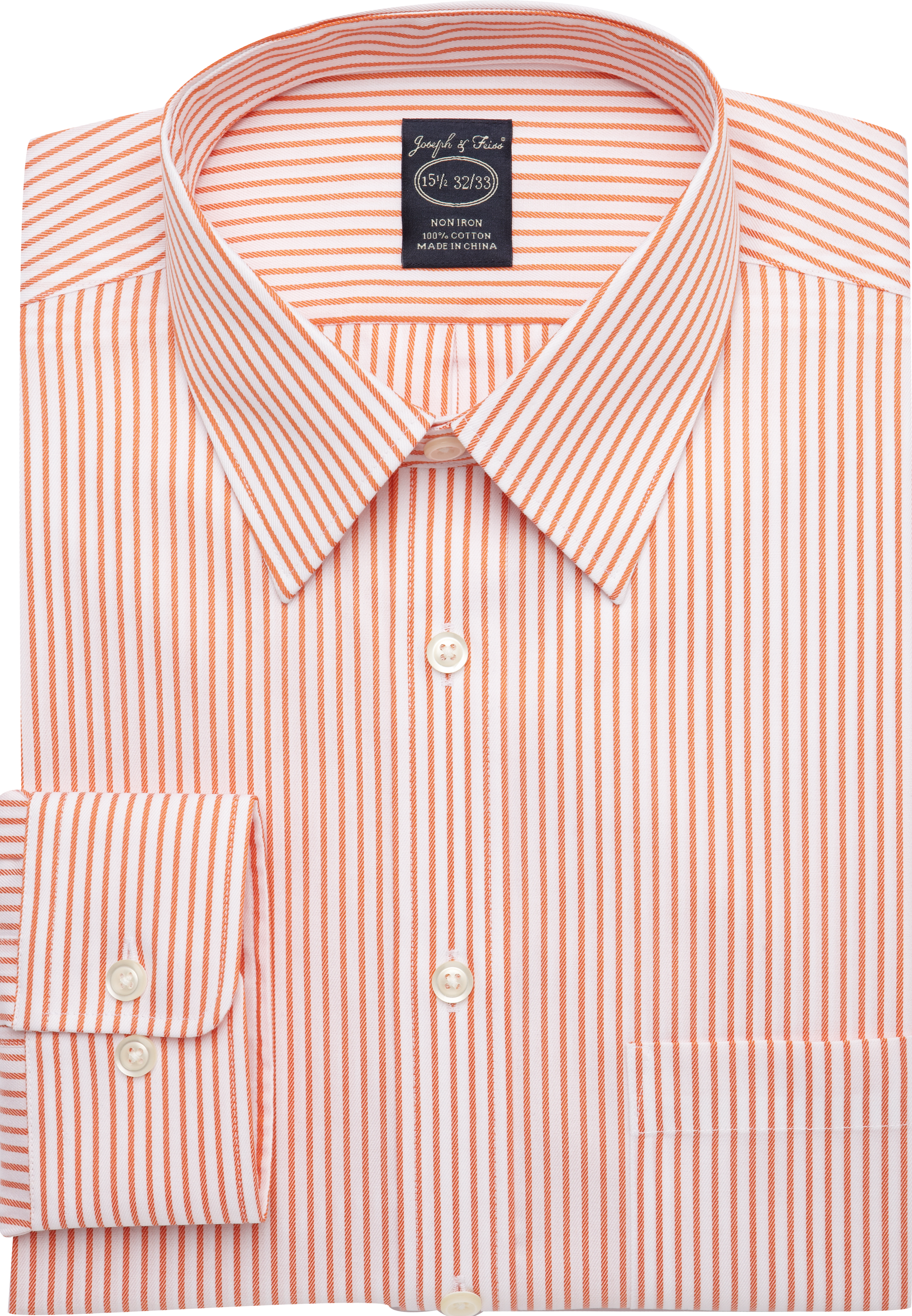 Joseph & Feiss Orange Stripe Modern Fit Dress Shirt