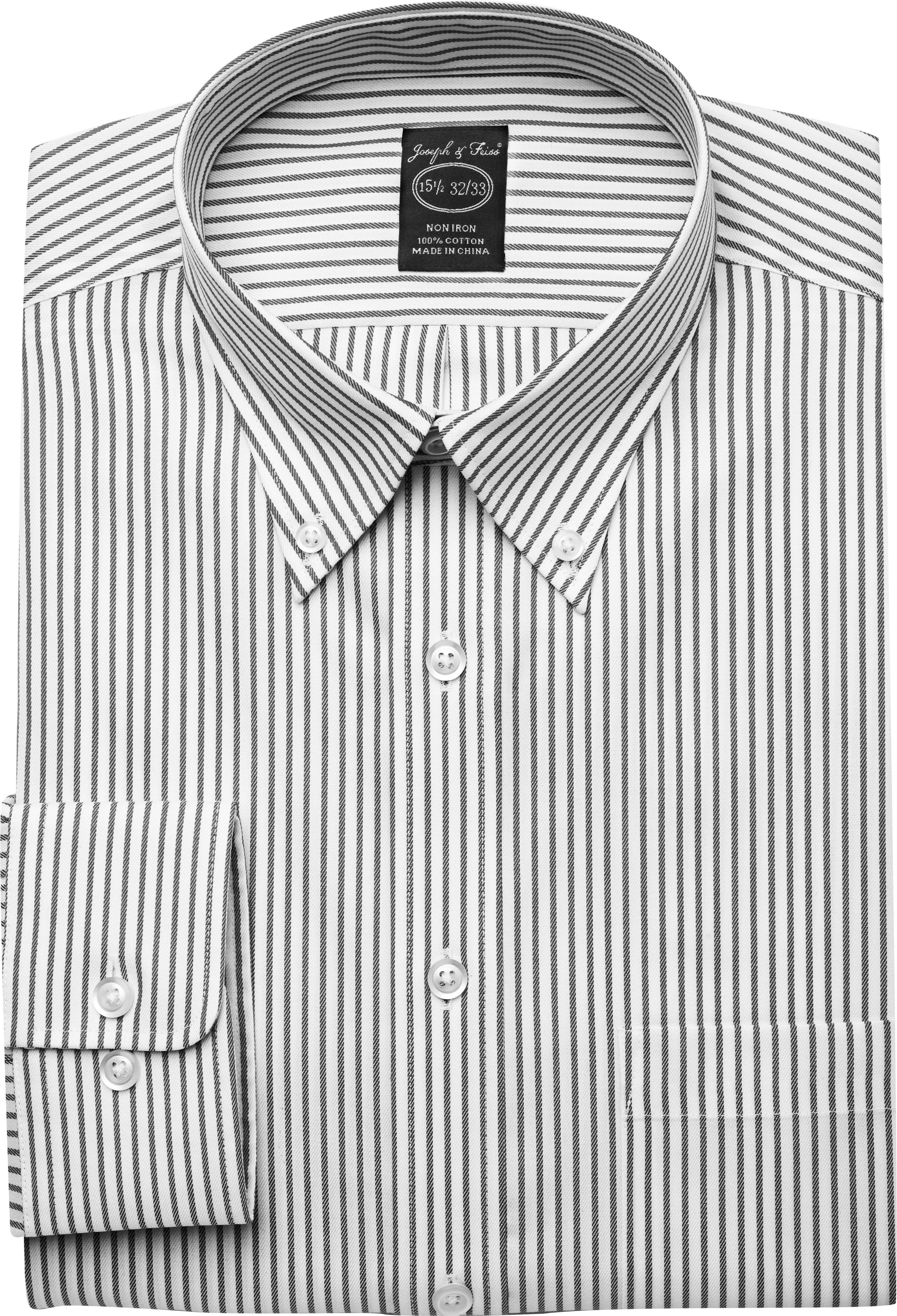 Joseph & Feiss Black Stripe Button-Down Modern Fit Dress Shirt