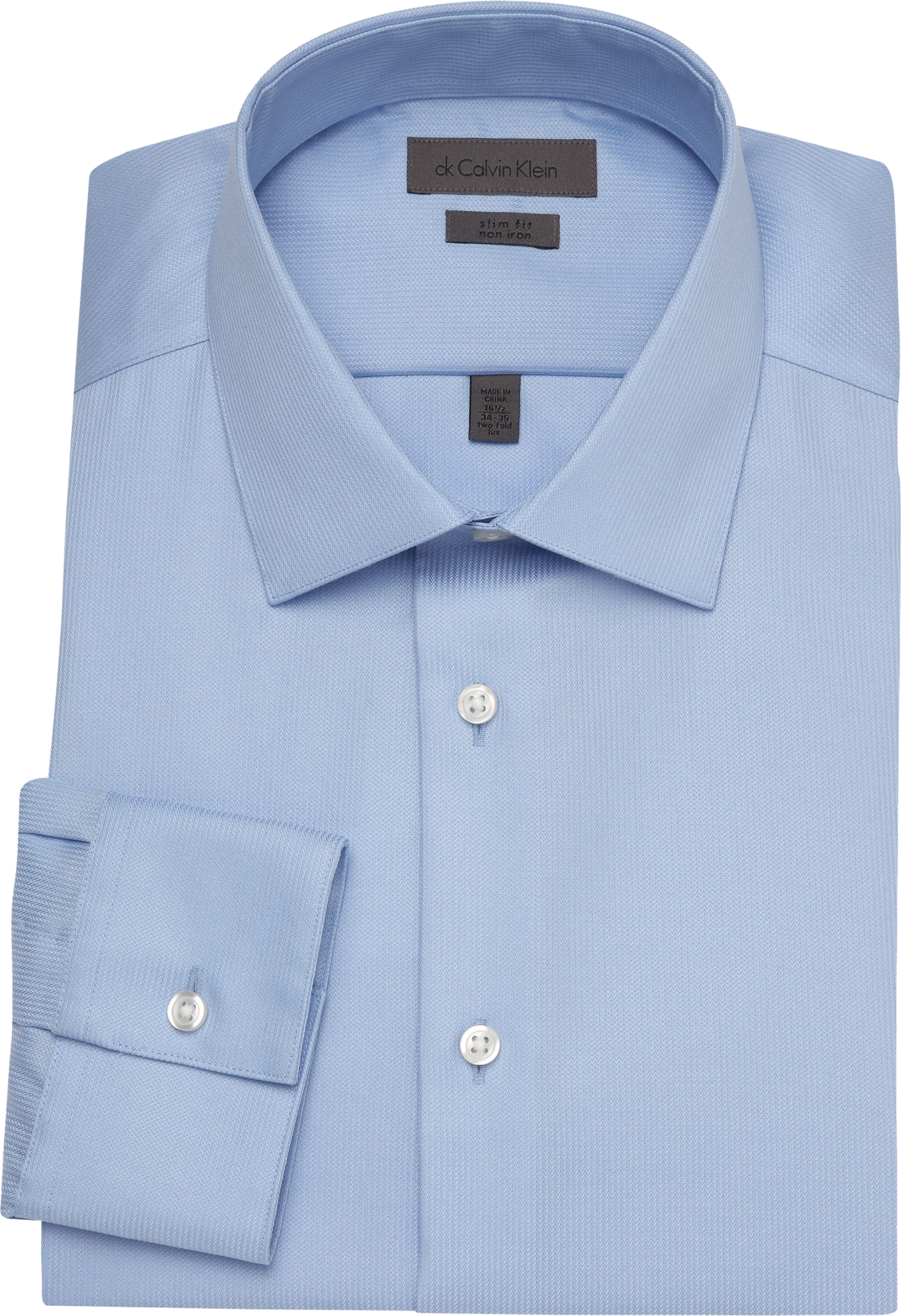 Calvin Klein Blue Solid Slim Fit Dress Shirt