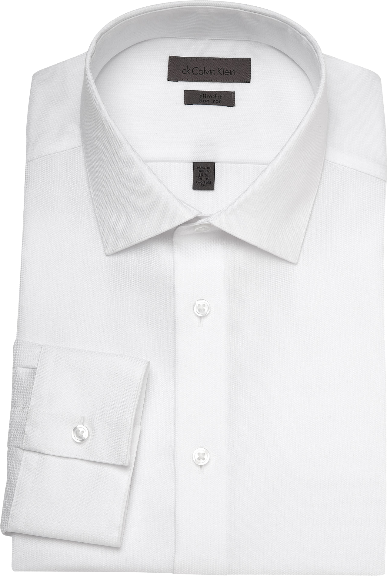 Calvin Klein White Corded Slim Fit Dress Shirt