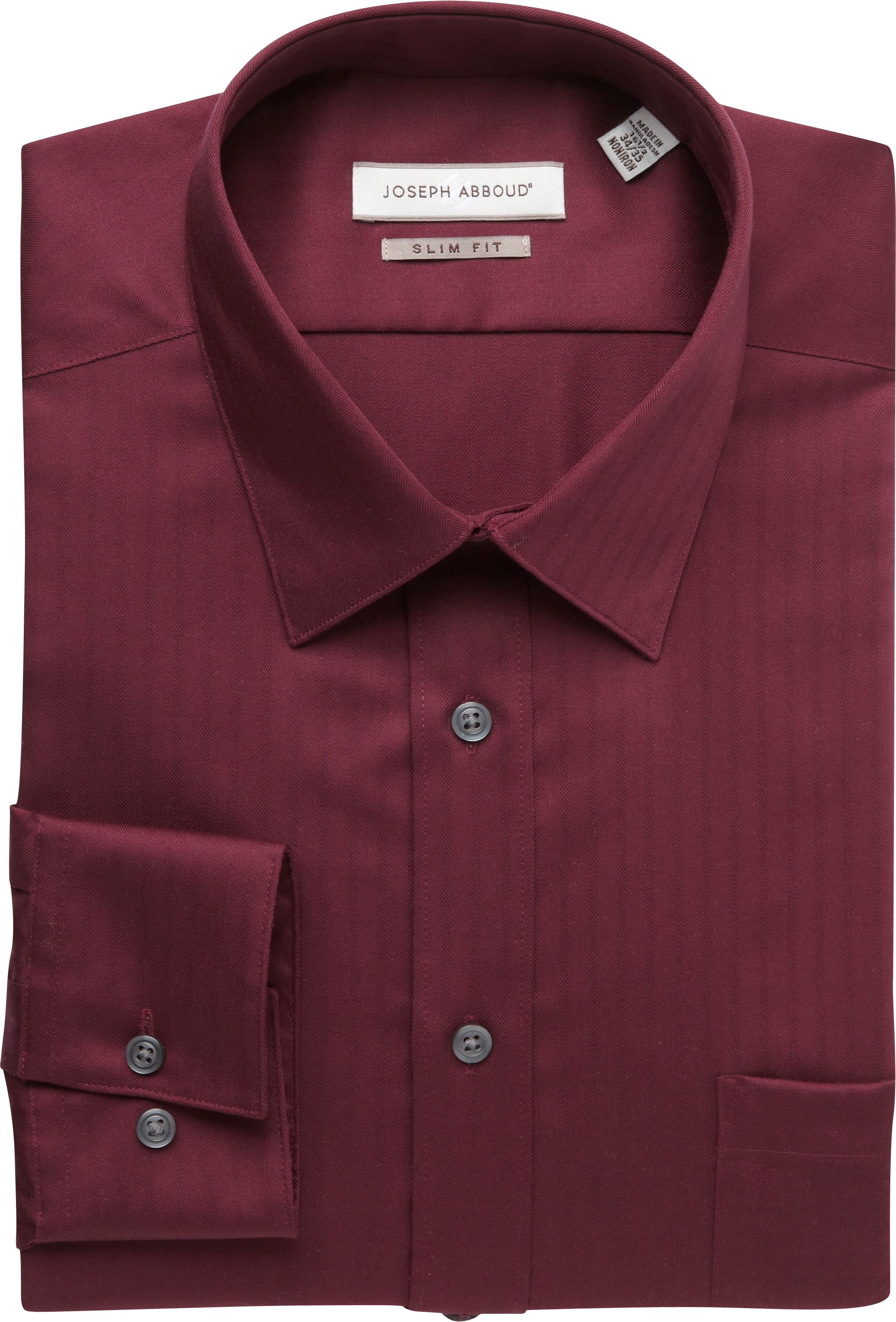 Joseph Abboud Burgundy Slim Fit Dress Shirt