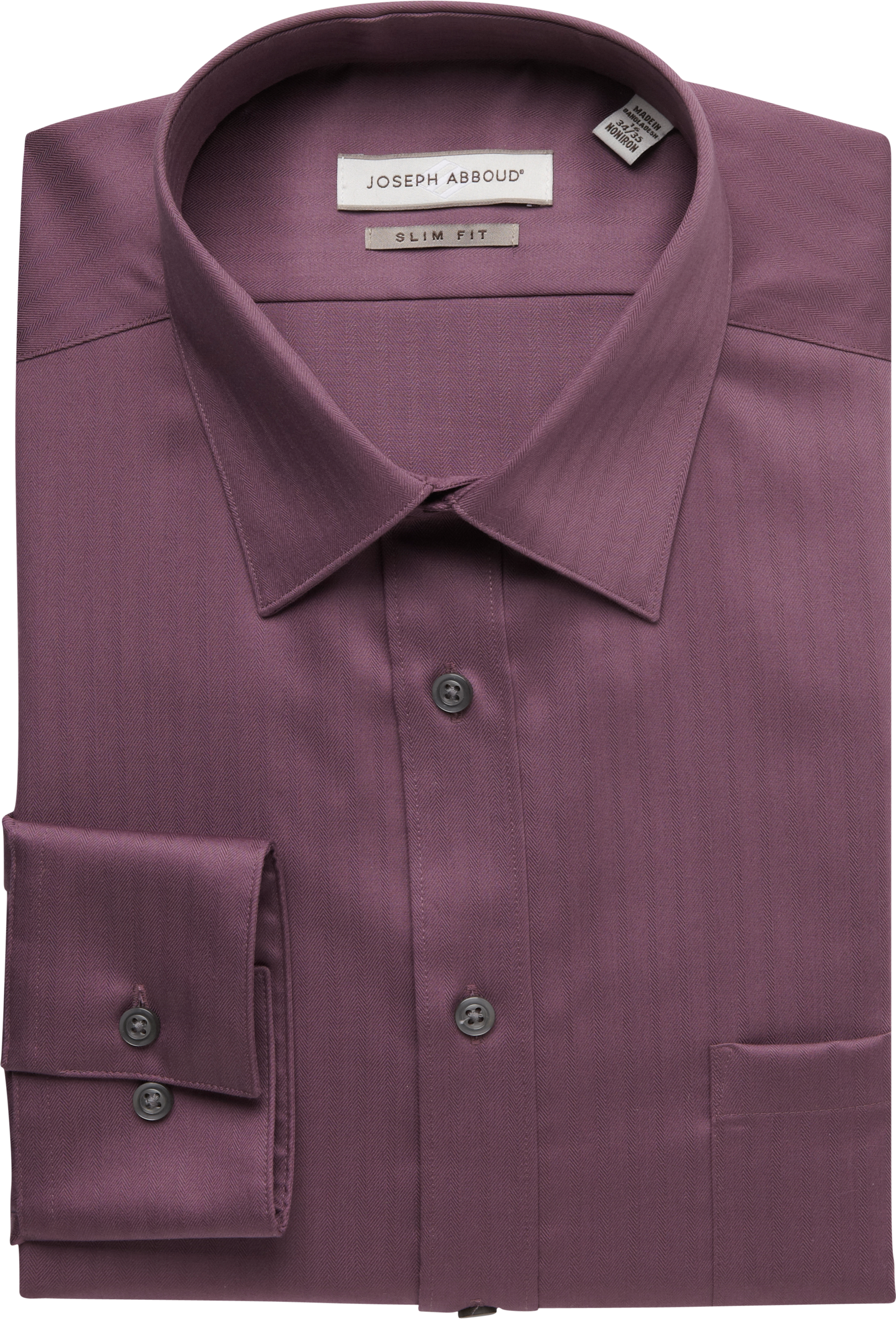Joseph Abboud Mauve Herringbone Slim Fit Dress Shirt