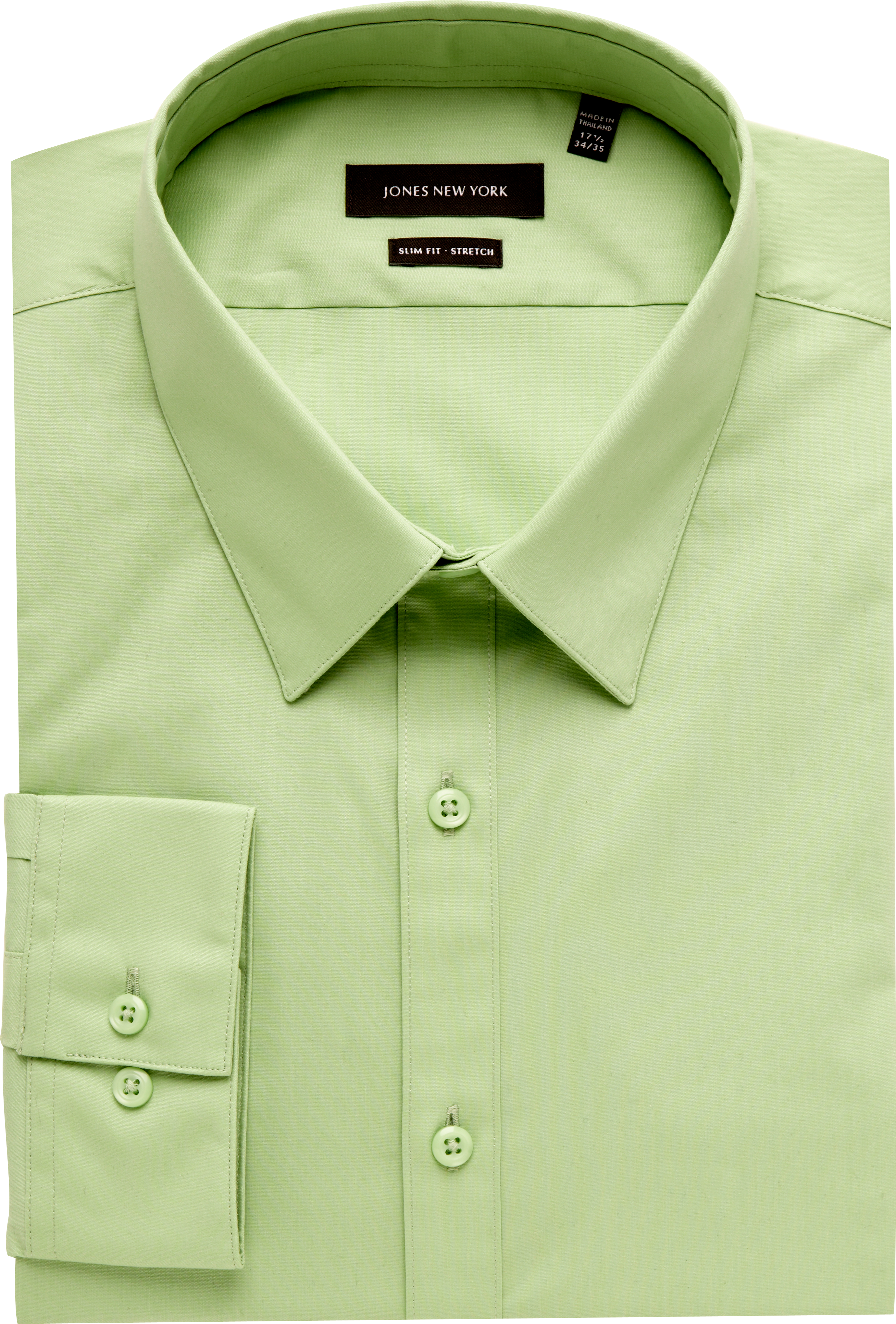 Jones New York Light Green Slim Fit Dress Shirt