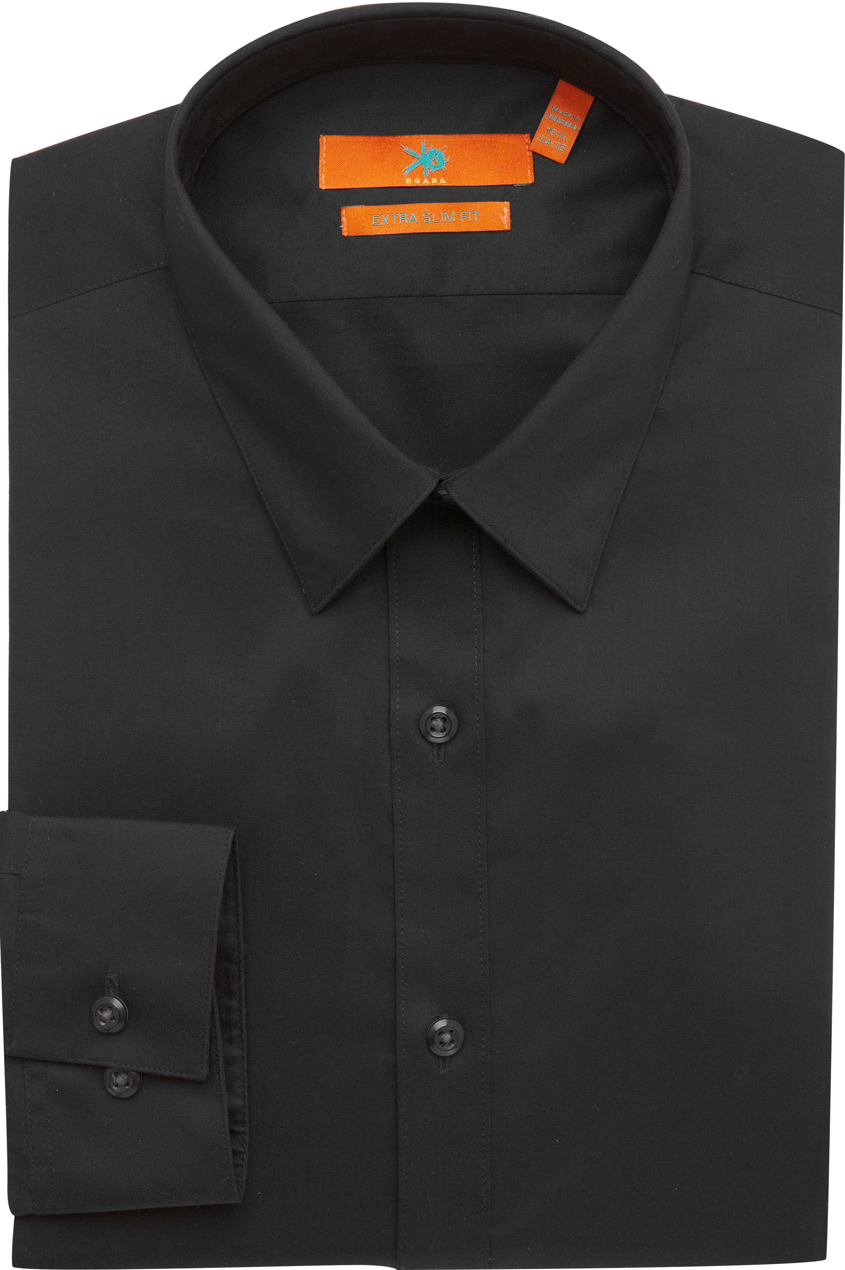 Egara Black Extra Slim Fit Dress Shirt