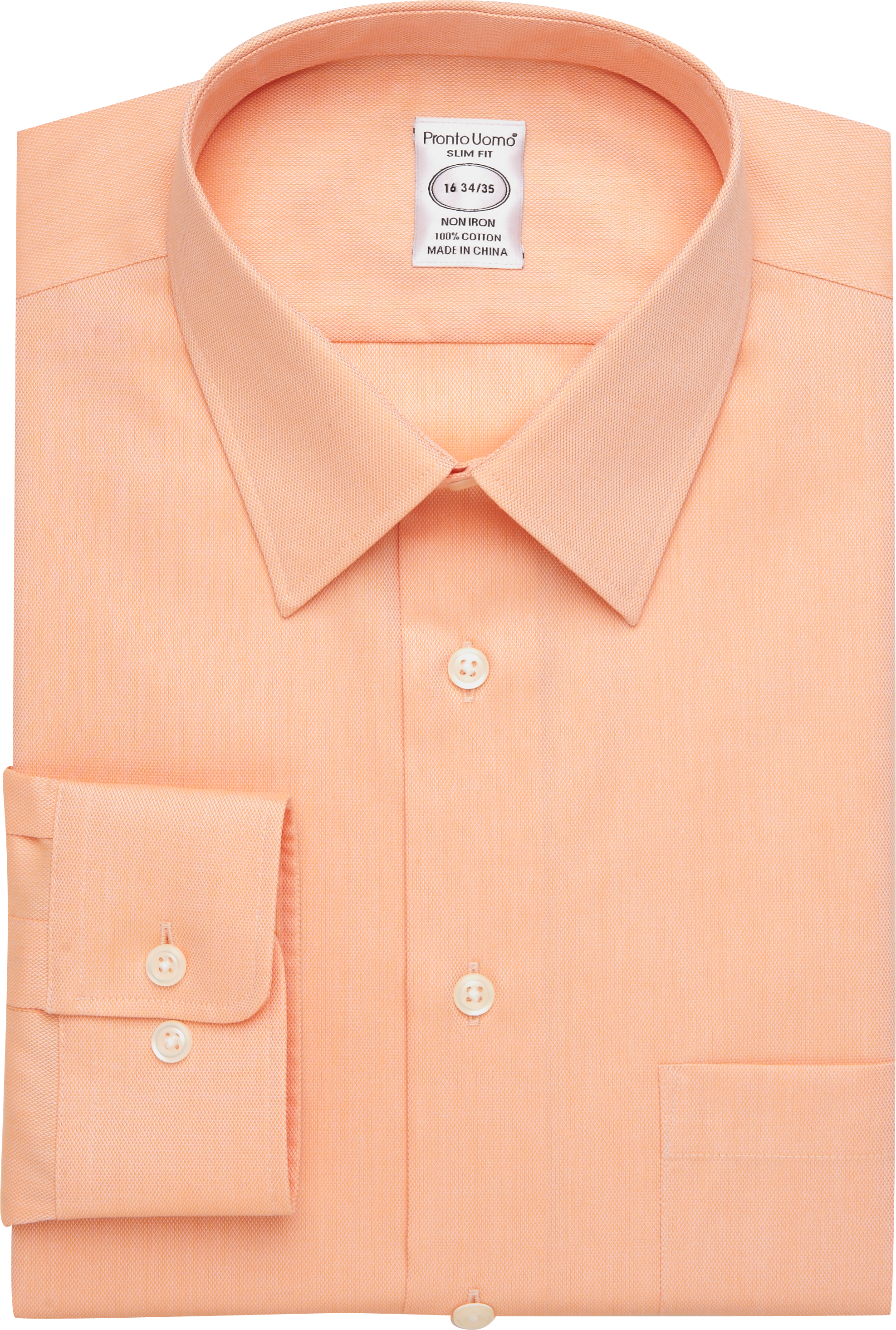 Pronto Uomo Peach Queen's Oxford Slim Fit Dress Shirt
