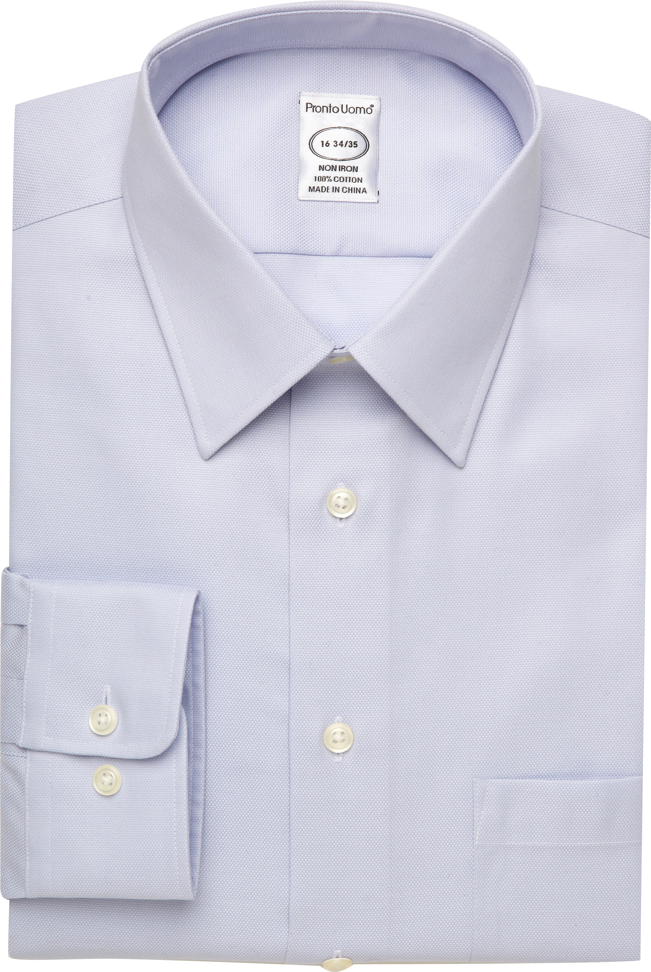 Pronto Uomo Silver Blue Queen's Oxford Modern Fit Dress Shirt