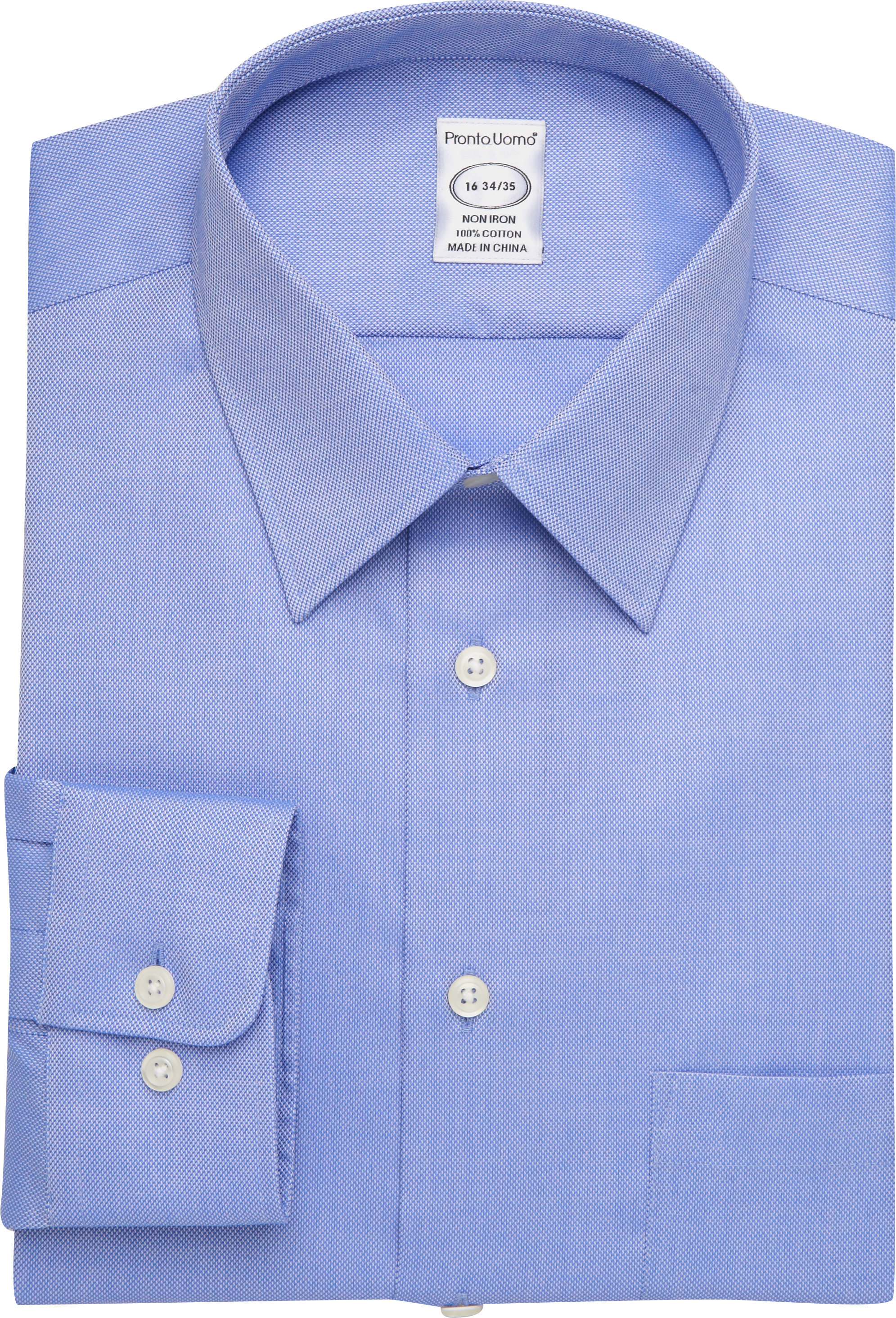 Pronto Uomo Navy and White Queen's Oxford Modern Fit Dress Shirt