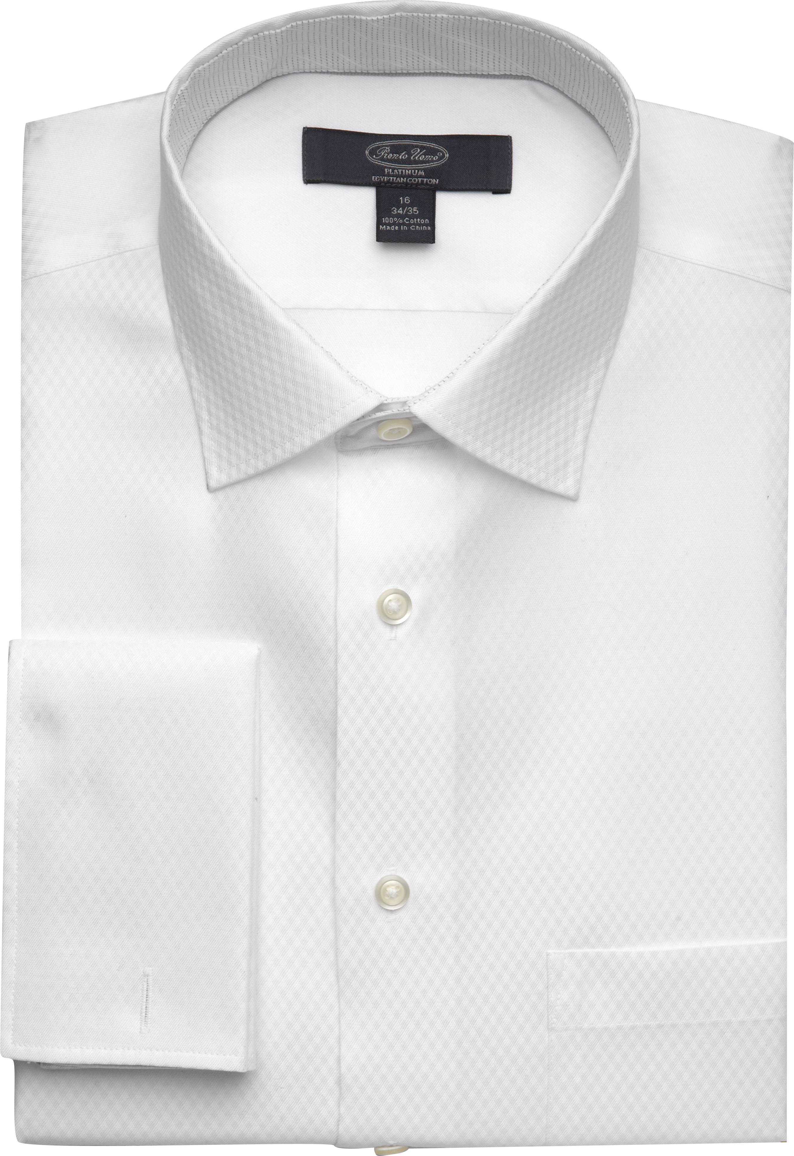 Pronto Uomo Platinum French Cuff Modern Fit Dress Shirt, White