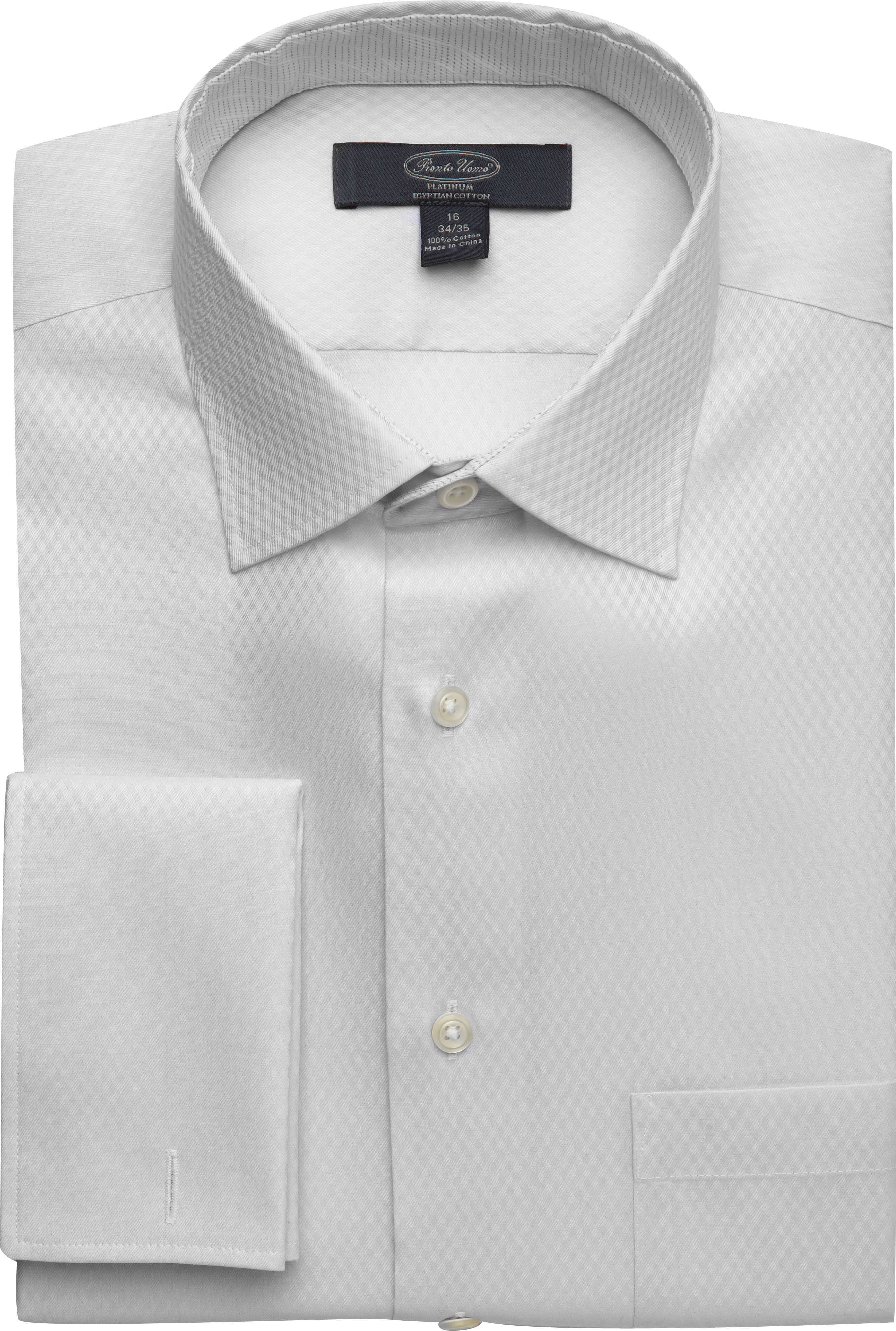 Pronto Uomo Platinum French Cuff Modern Fit Dress Shirt, Light Gray