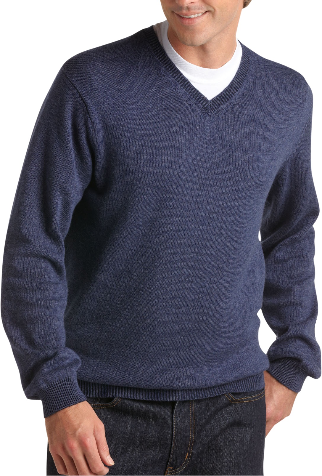 Pronto Blue V-Neck Sweater, Cobalt