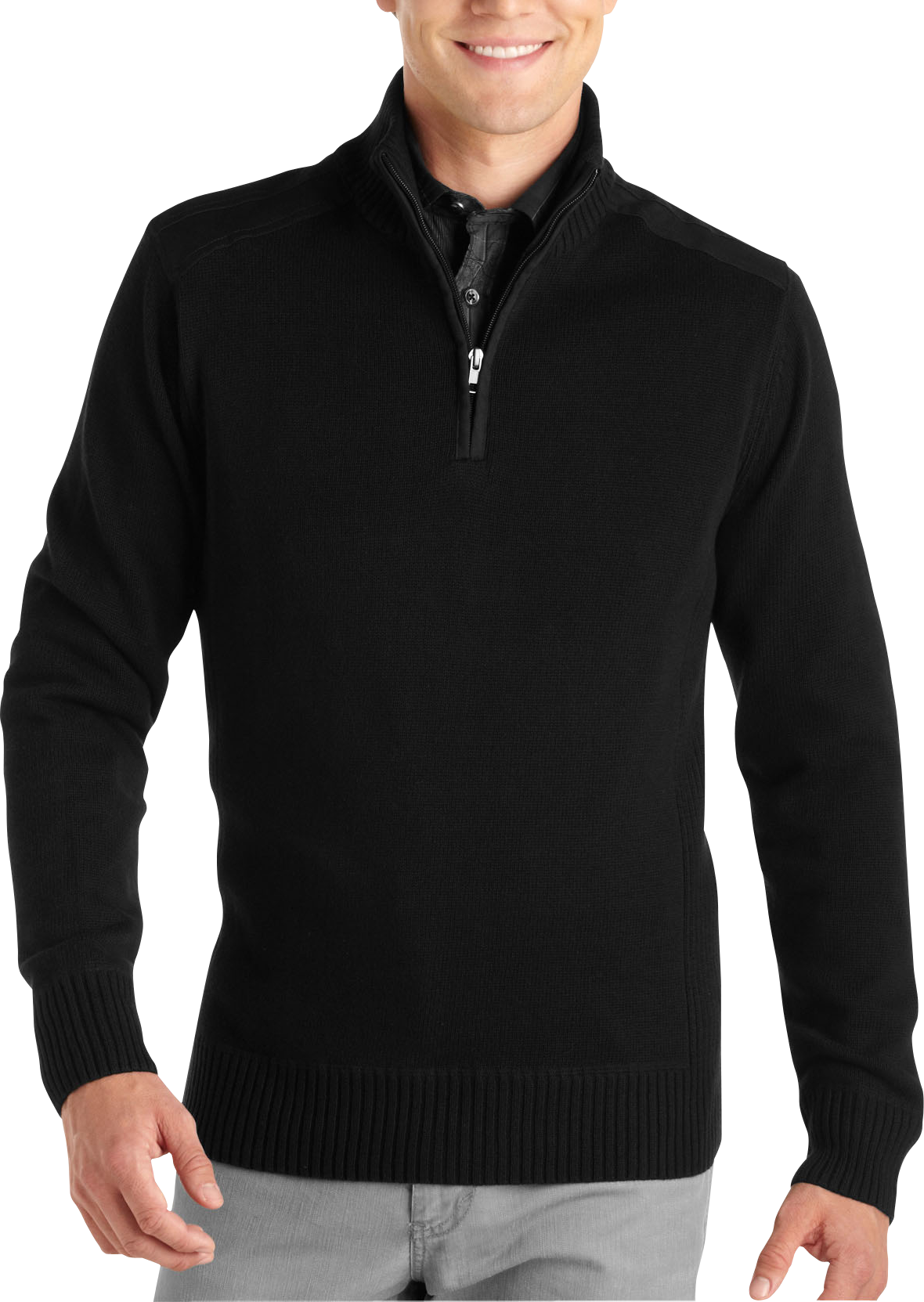 Pronto Blue Half-Zip Sweater, Black
