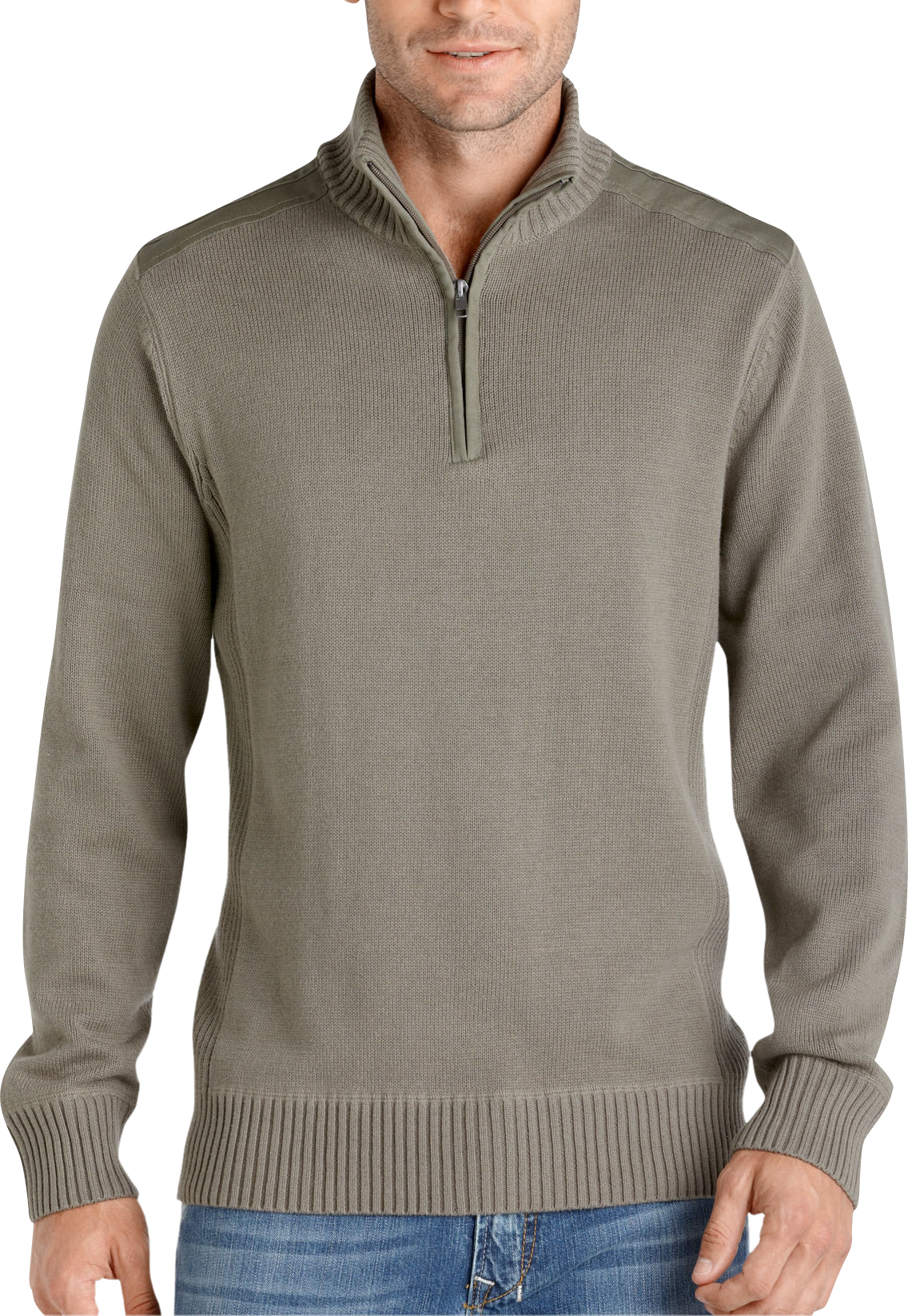 Pronto Blue Half-Zip Sweater, Clay
