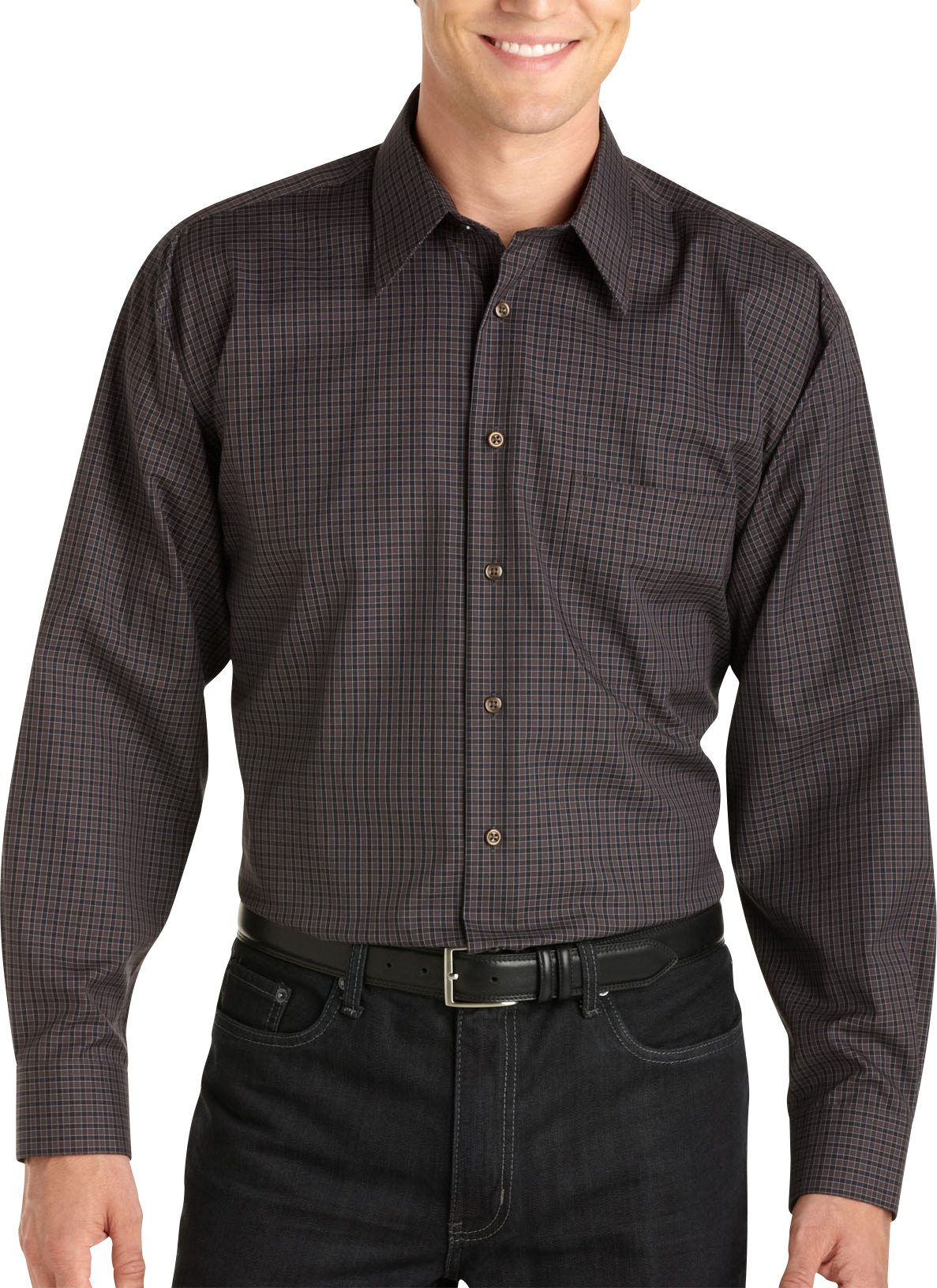 Pronto Uomo Brown Check Woven Shirt