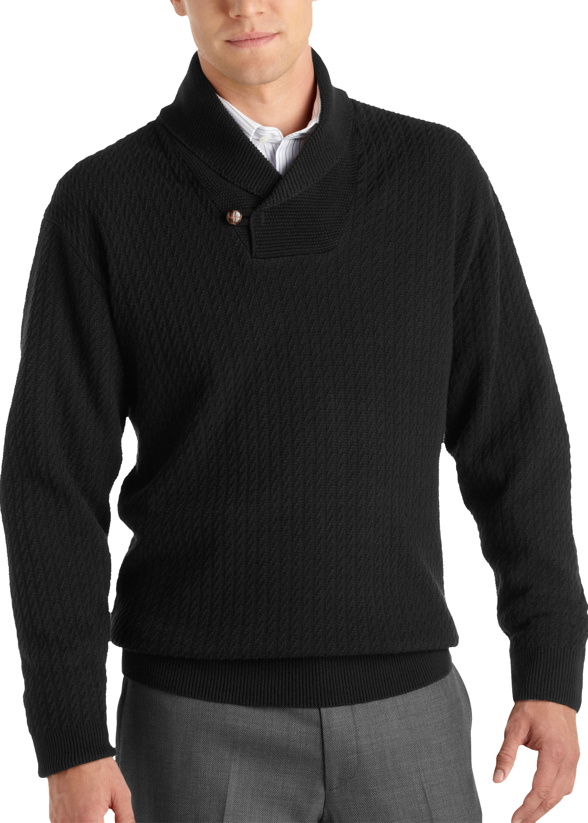 Pronto Uomo Black Shawl Lapel Sweater
