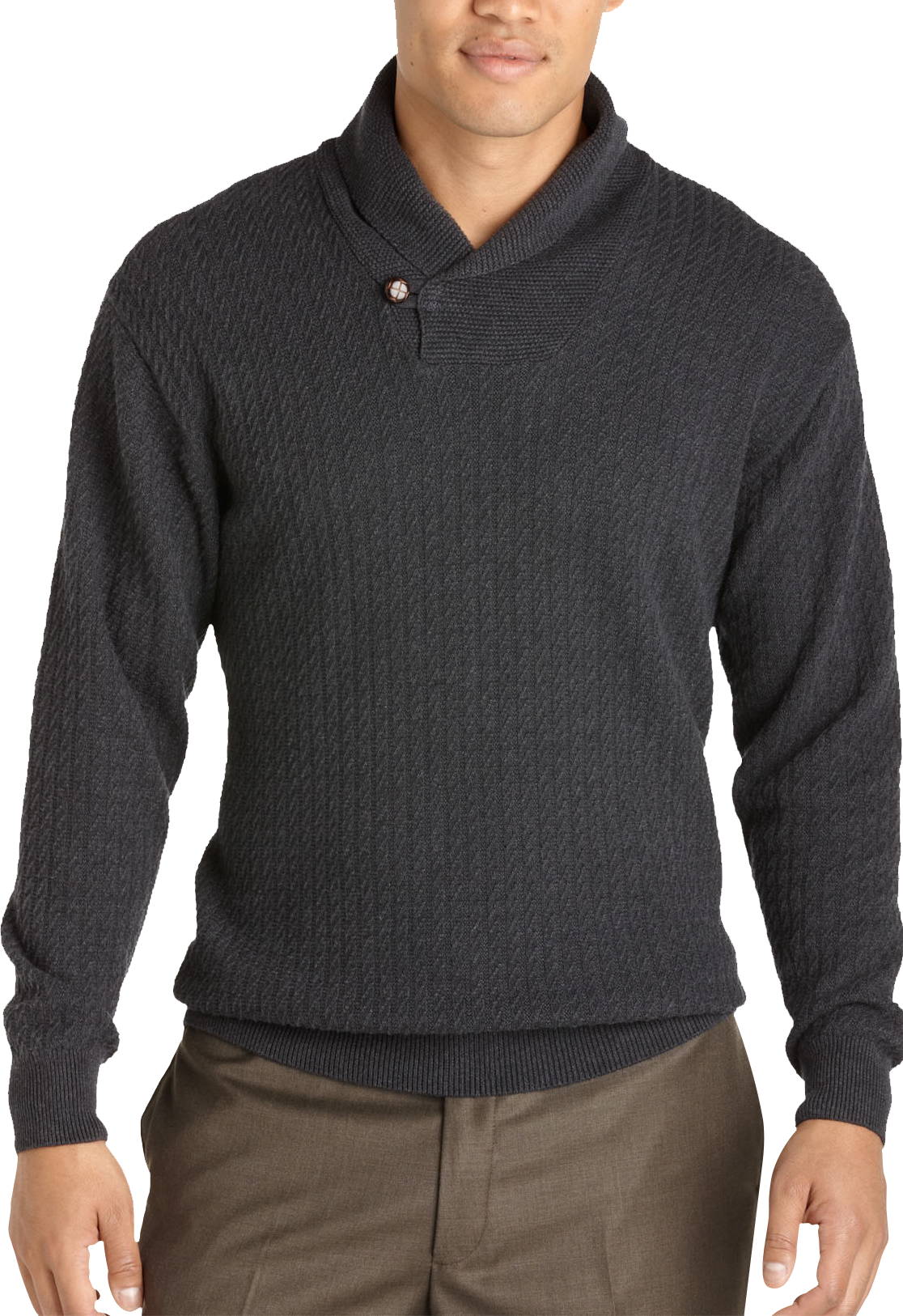Pronto Uomo Charcoal Shawl Lapel Sweater