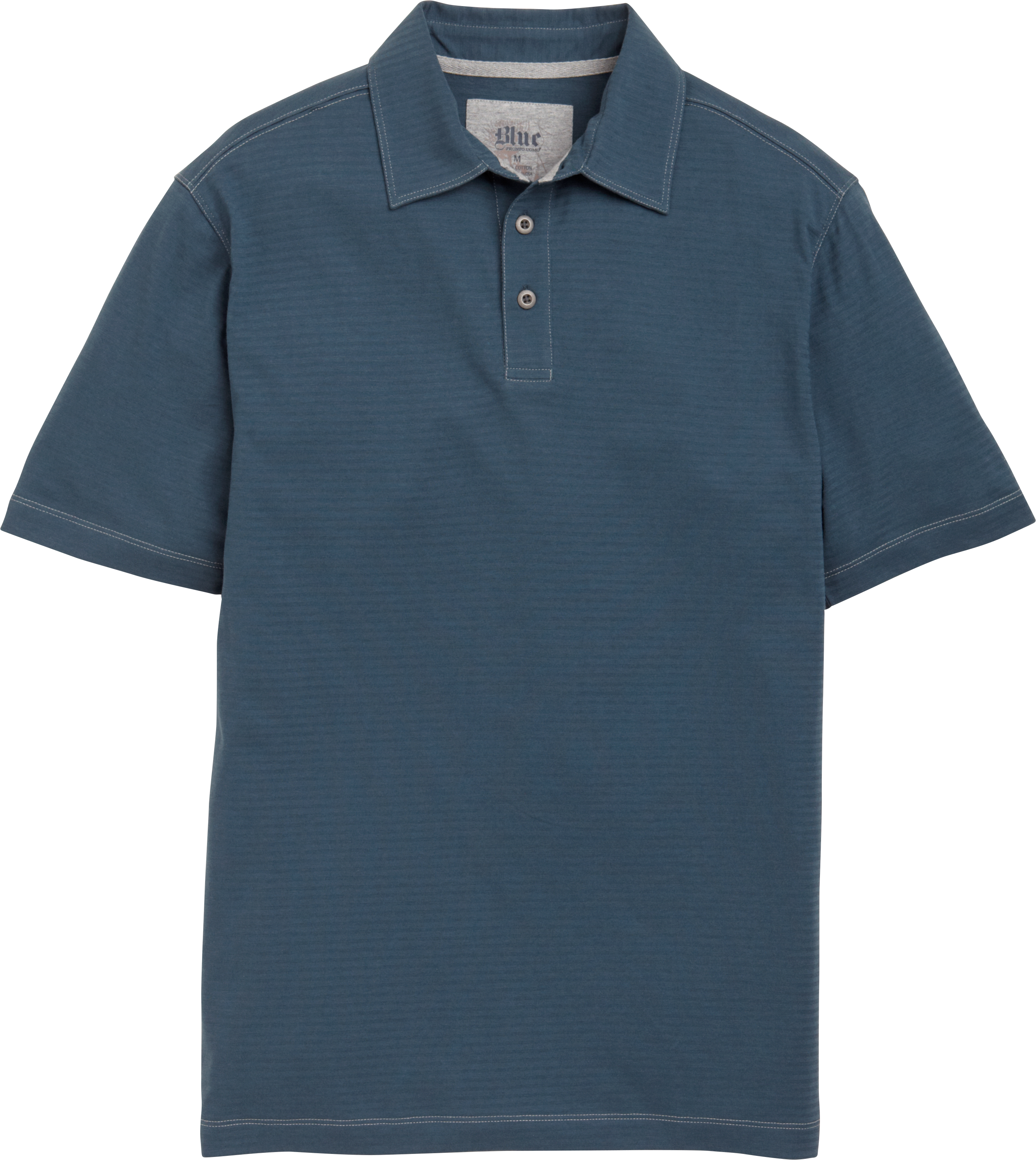 Pronto Blue Slim Fit Polo Shirt, Blue Tonal Stripe