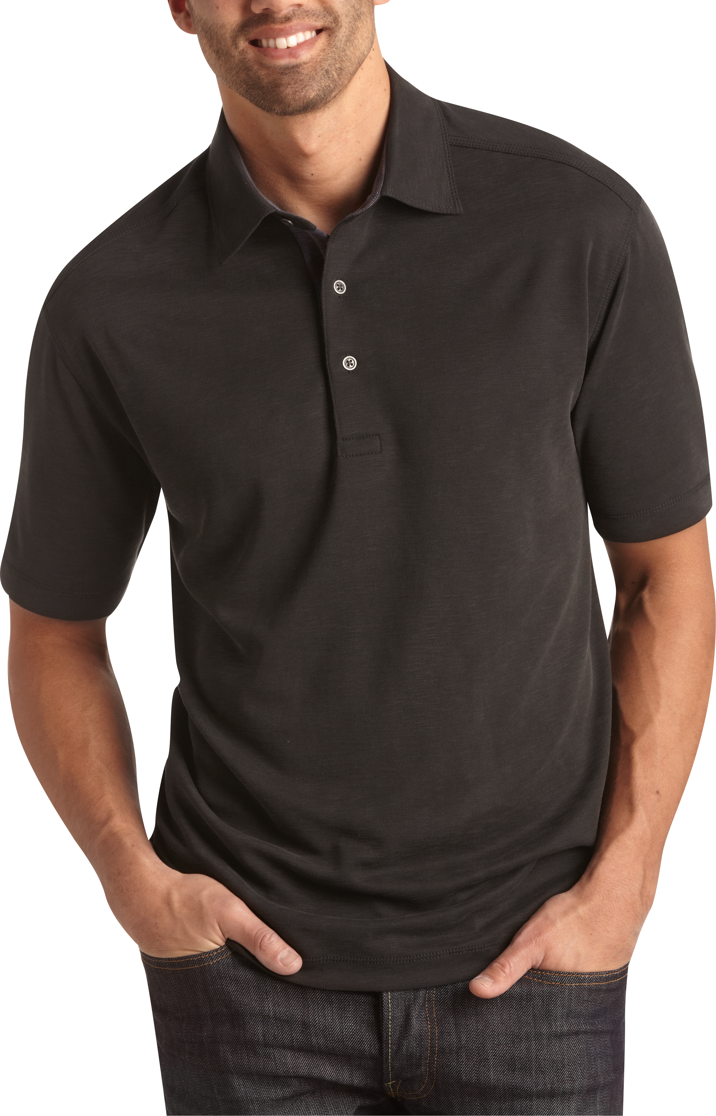 Pronto Blue Modern Fit Polo Shirt, Black