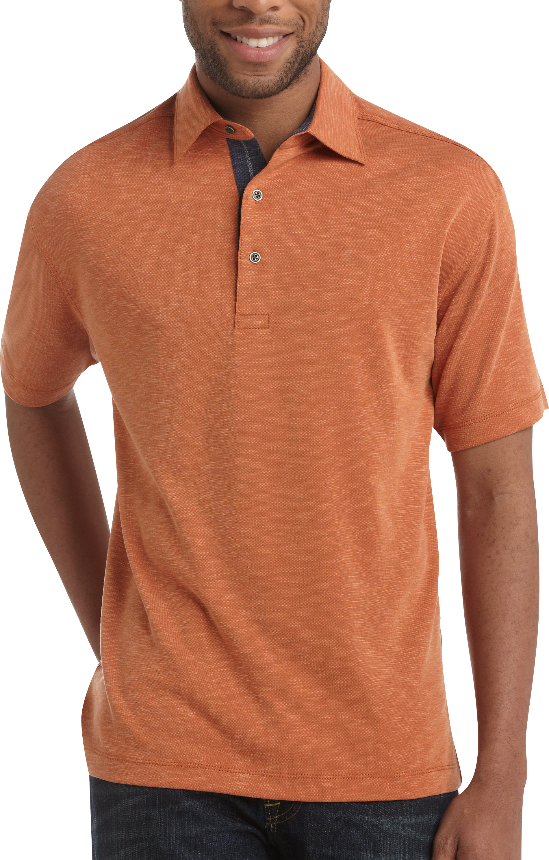 Pronto Blue Modern Fit Polo Shirt, Rust