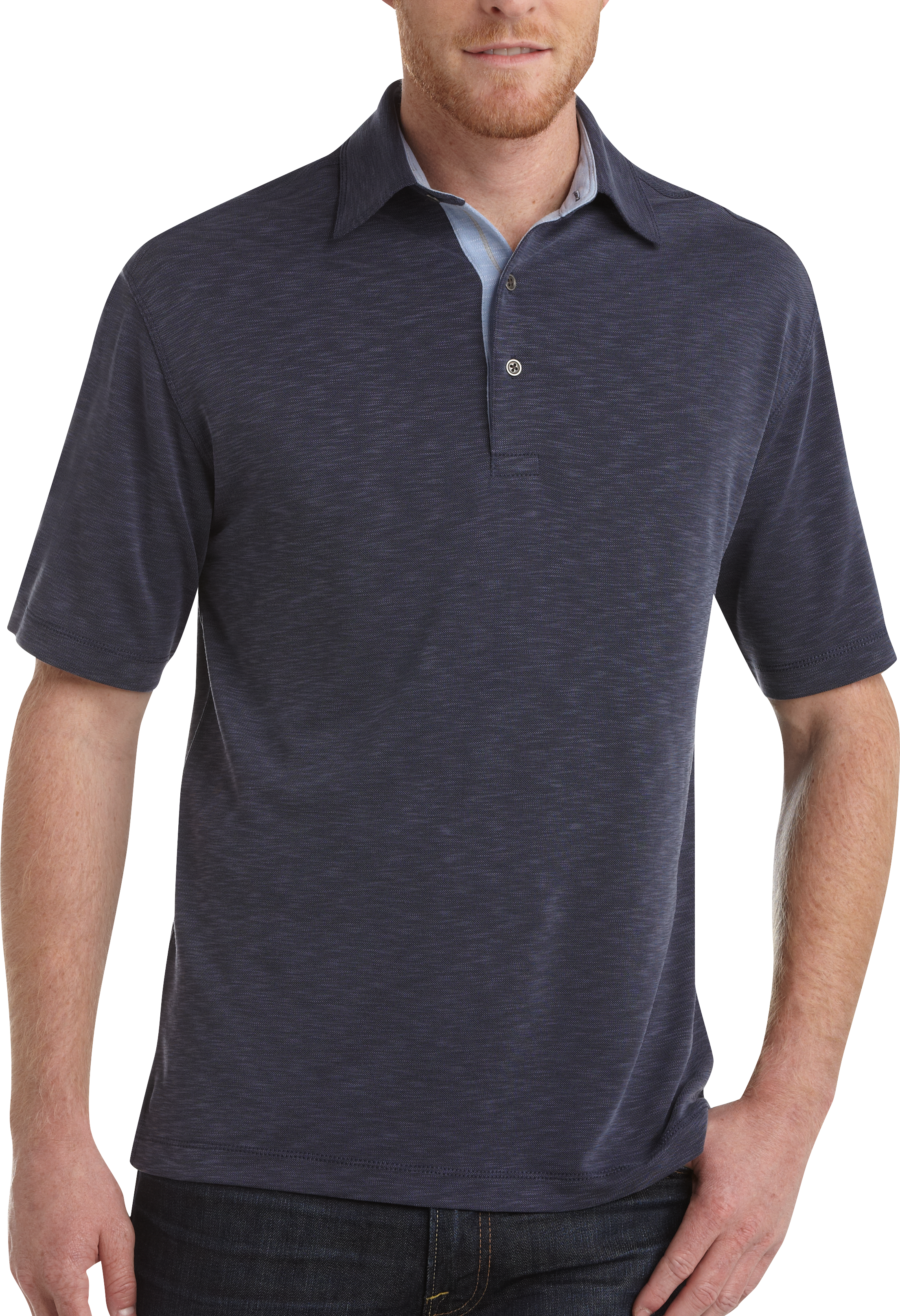 Pronto Blue Modern Fit Polo Shirt, Denim Blue