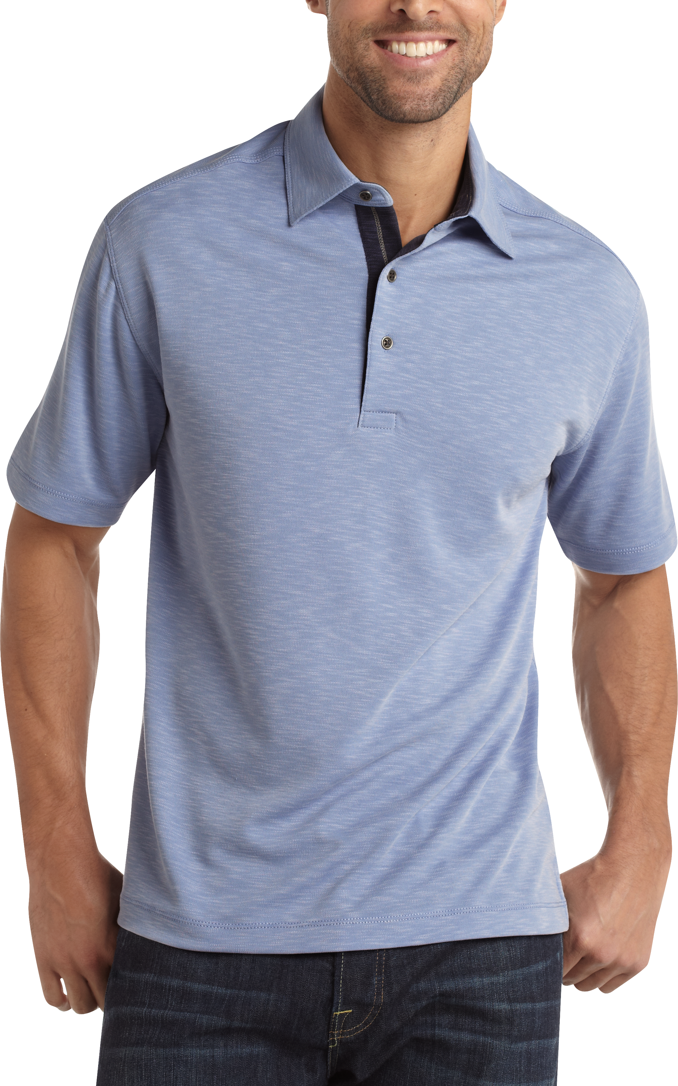 Pronto Blue Modern Fit Polo Shirt, Sky Blue