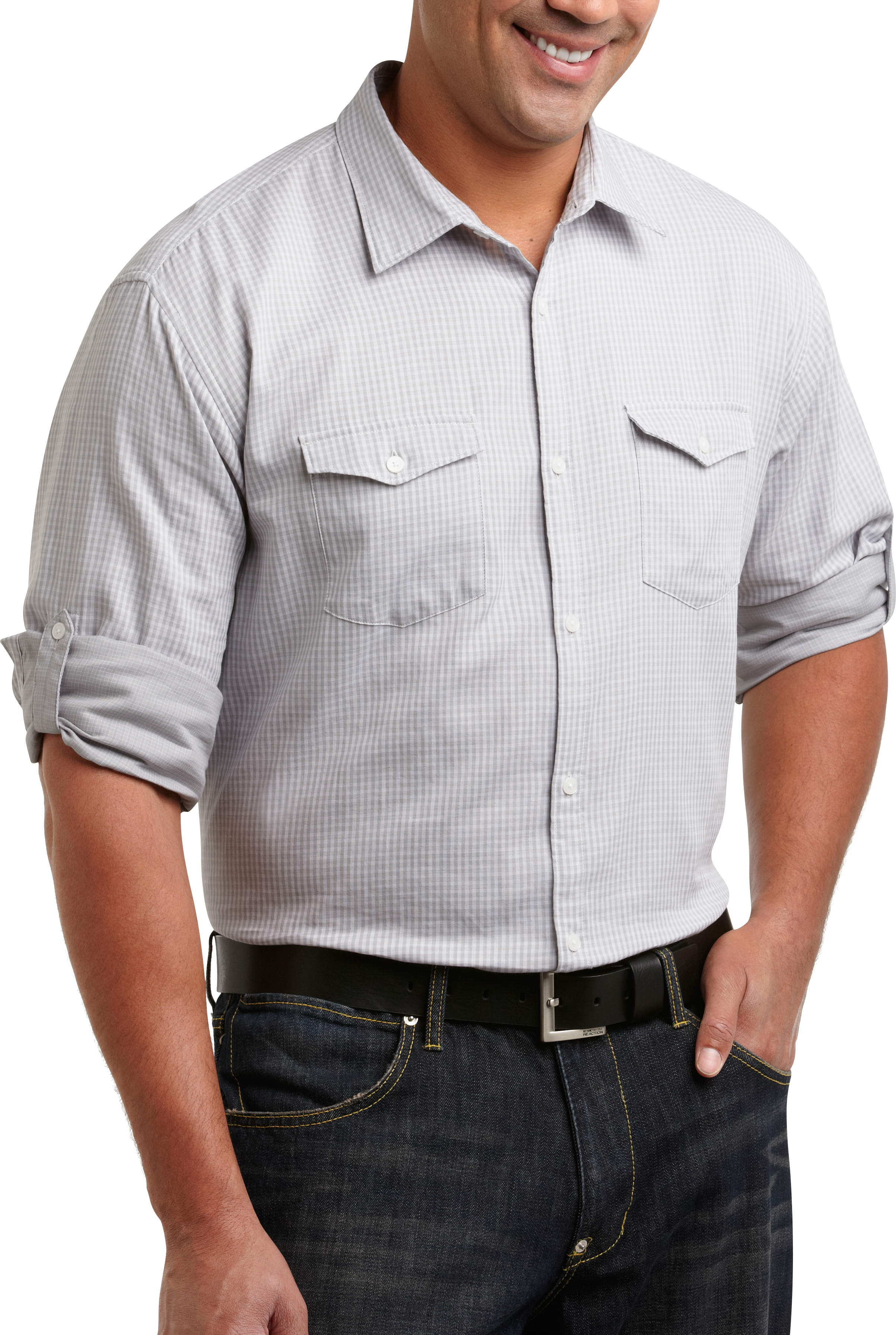 Calvin Klein Gray Check Sport Shirt