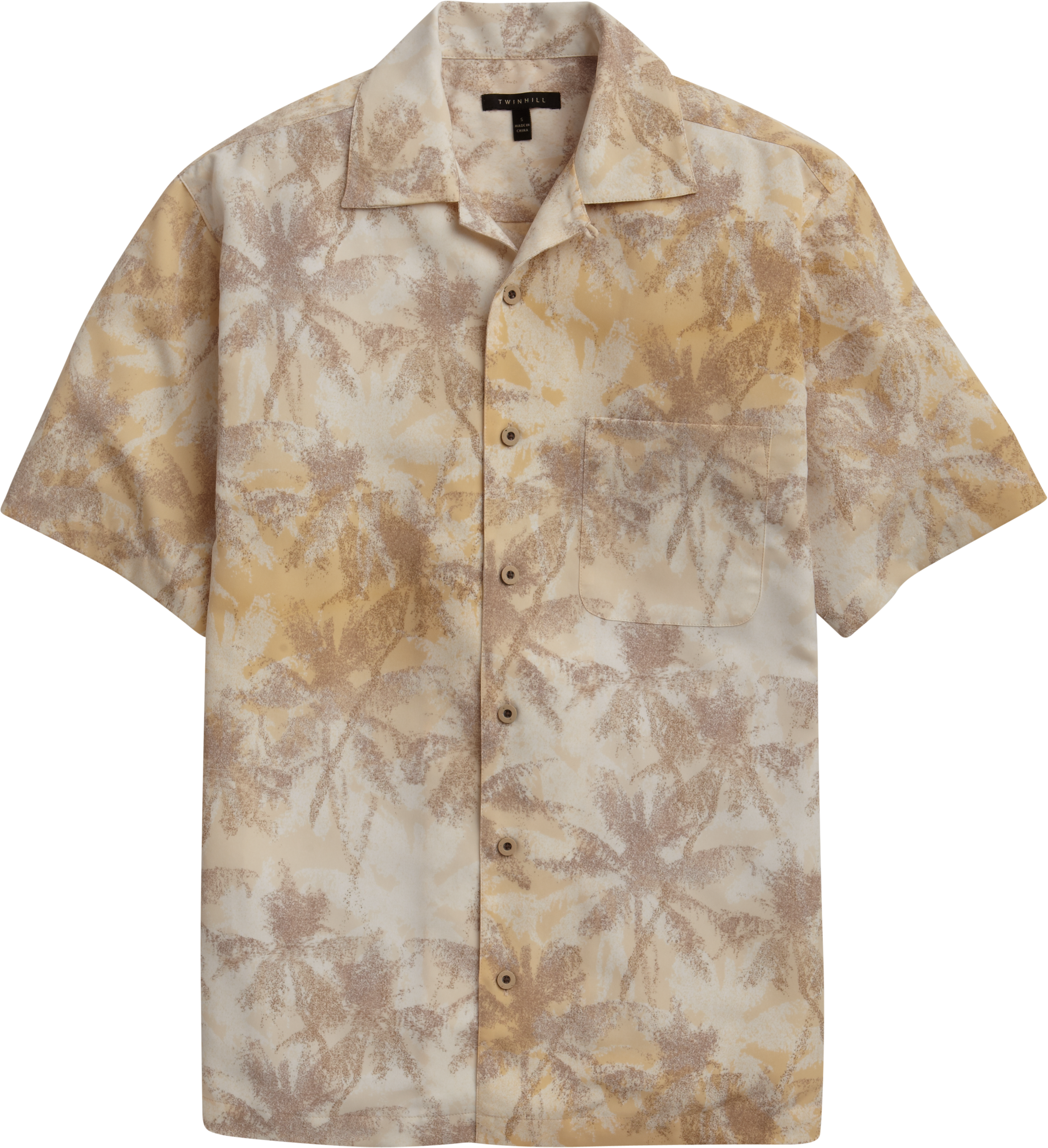 Twin Hill Tan Palm Camp Shirt