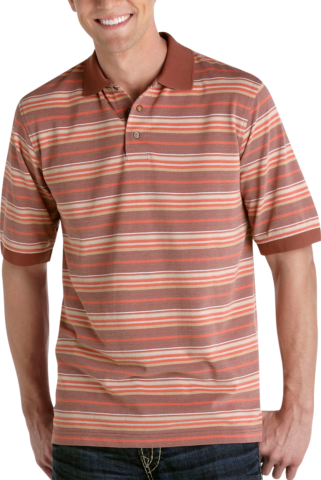 Weatherproof Brick Stripe Polo Shirt