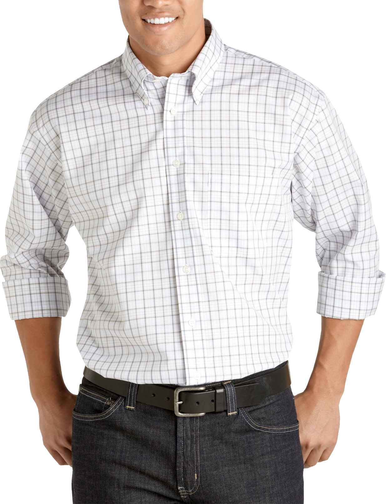 Joseph & Feiss Blue Plaid Button-Down Collar Woven Shirt