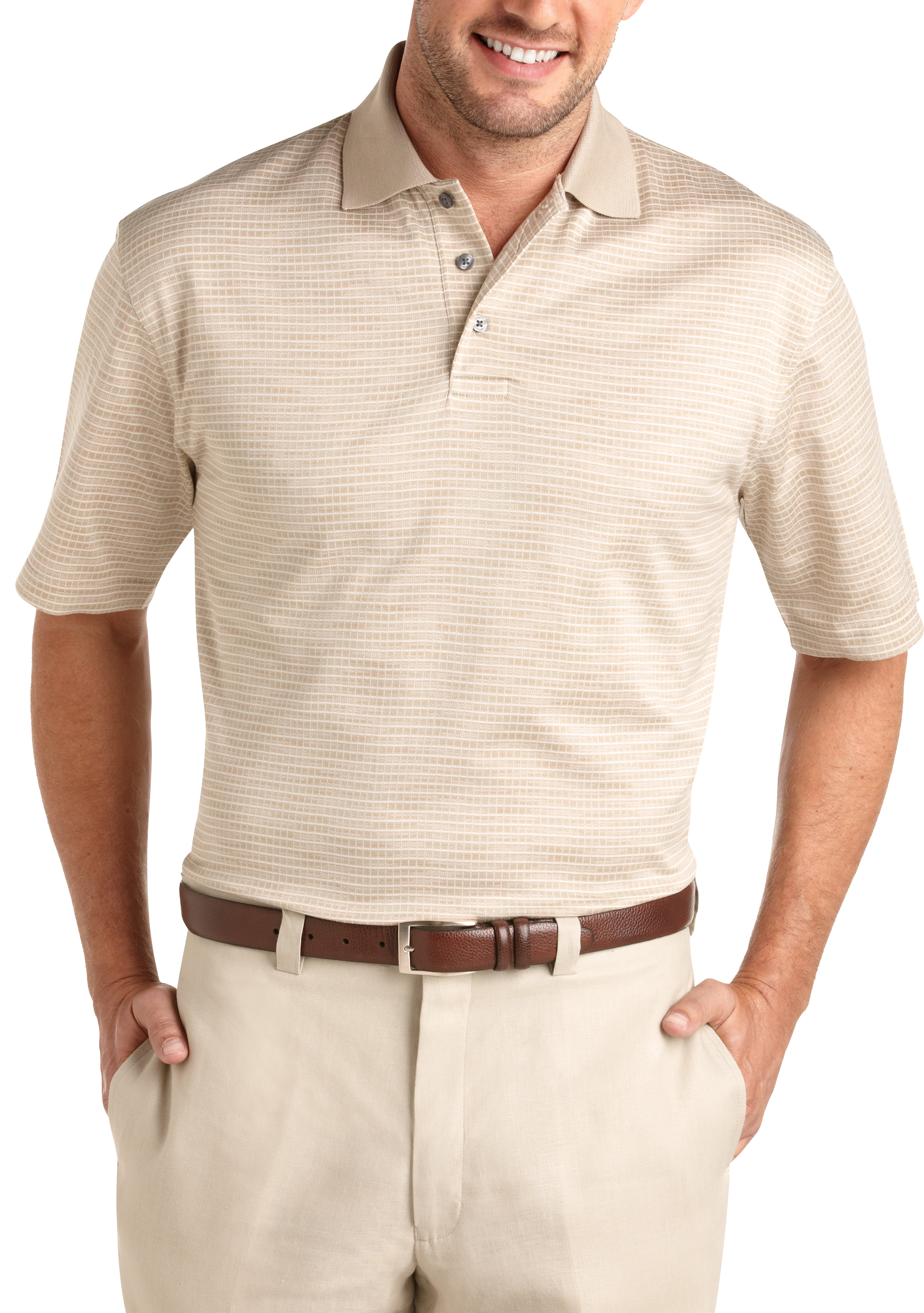 Pronto Sport Khaki Check Polo Shirt