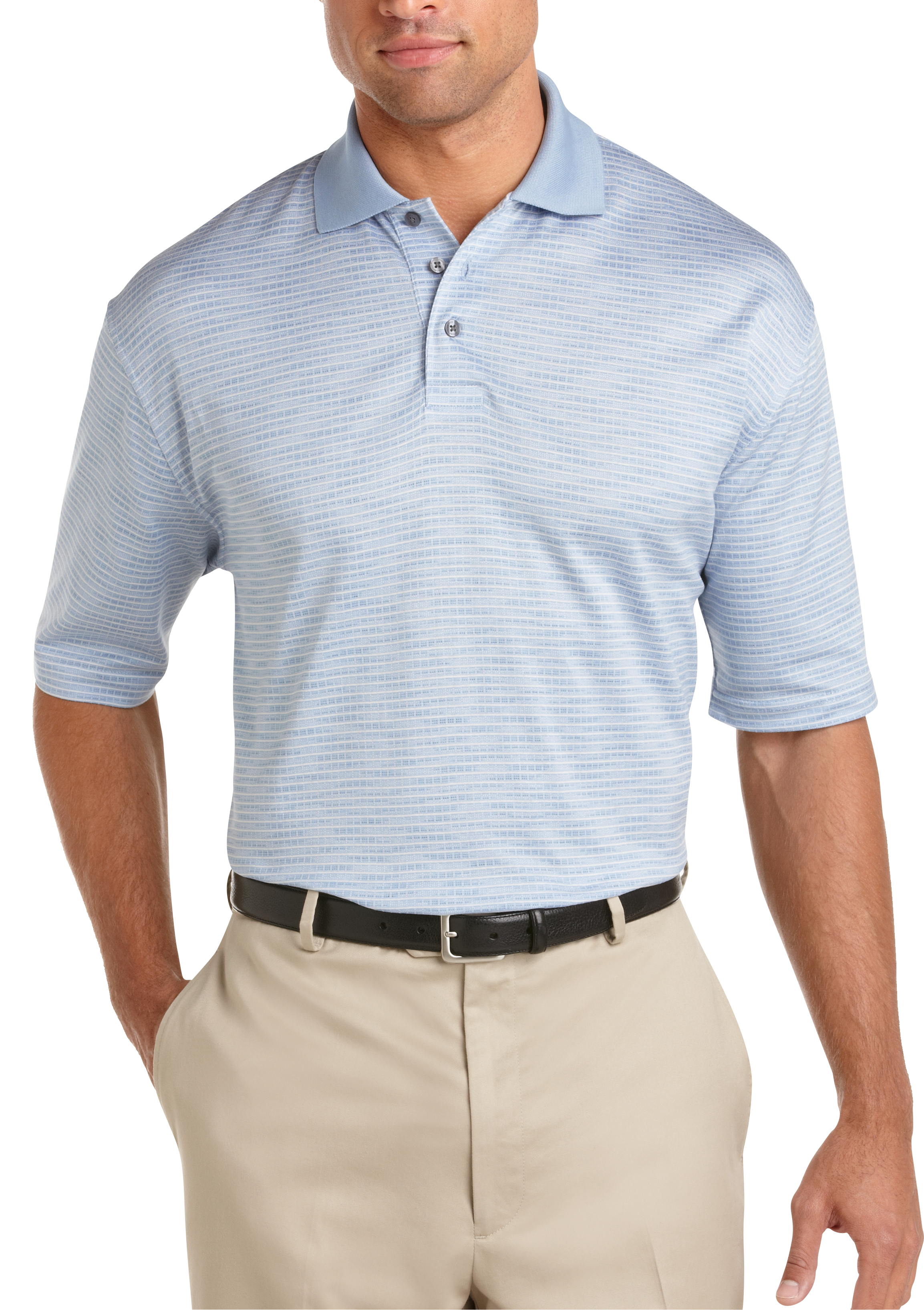 Pronto Sport Sky Blue Check Polo Shirt