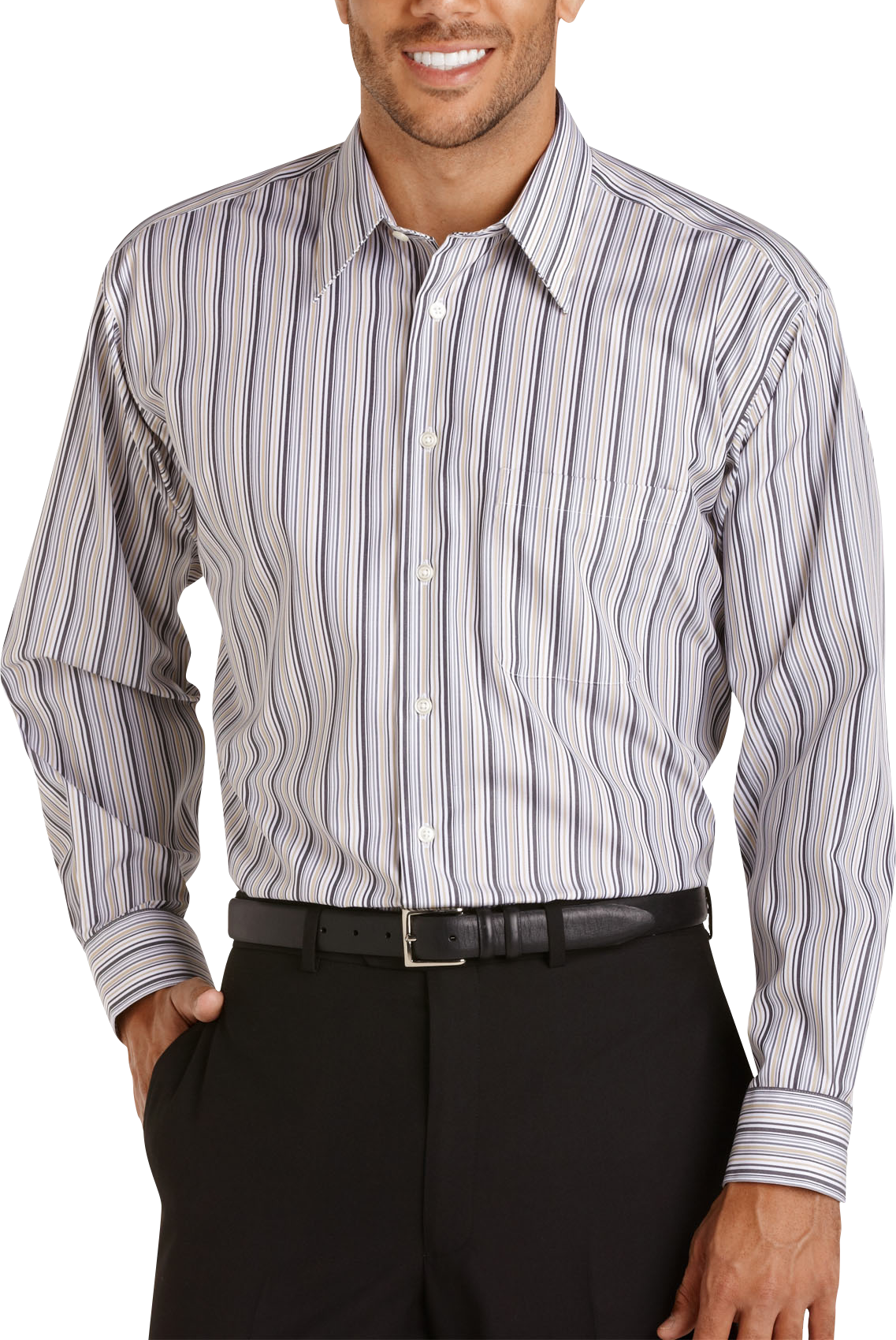 Pronto Uomo Tan Multi Stripe Woven Shirt