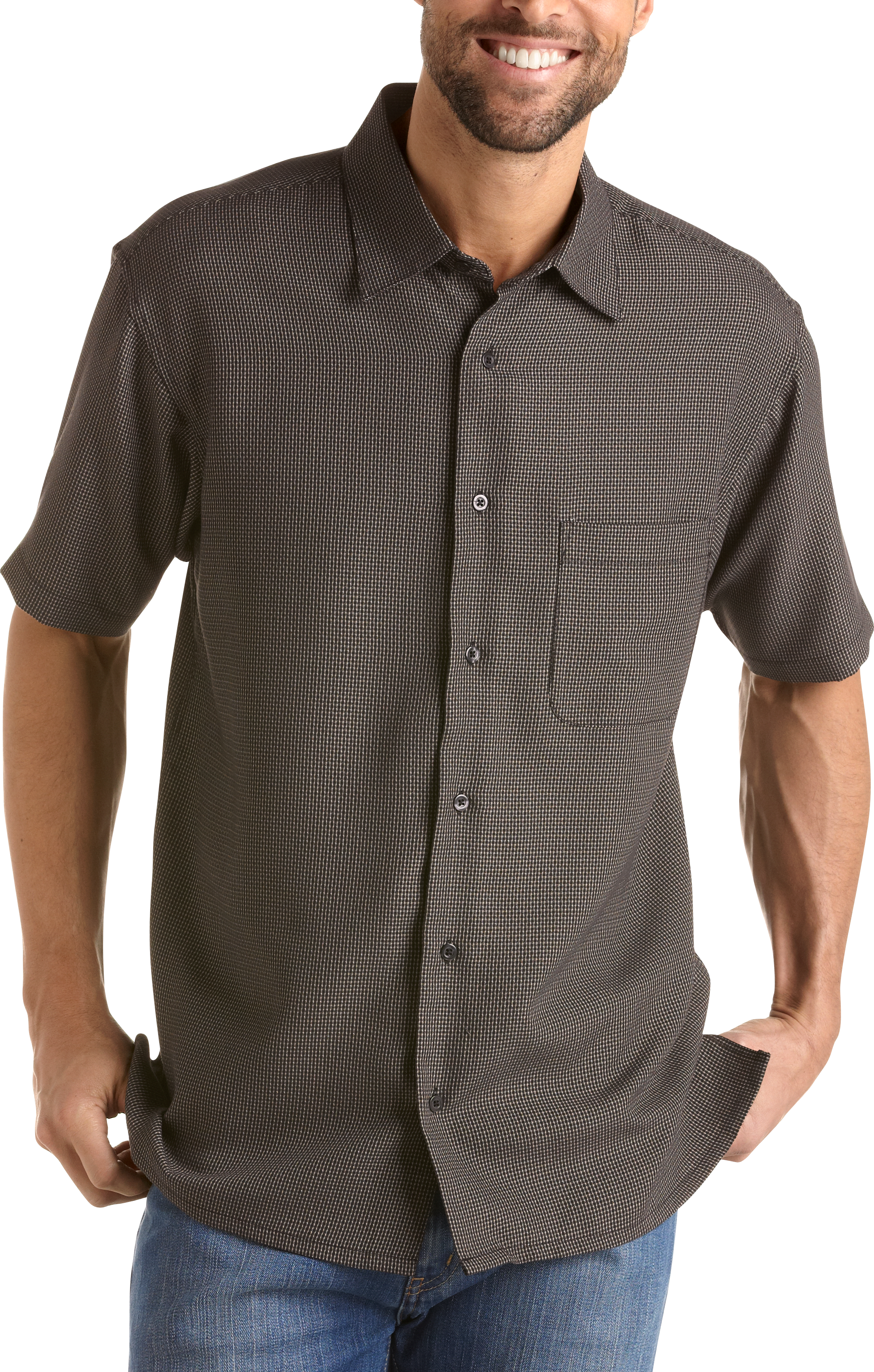 Pronto Uomo Black Camp Collar Shirt