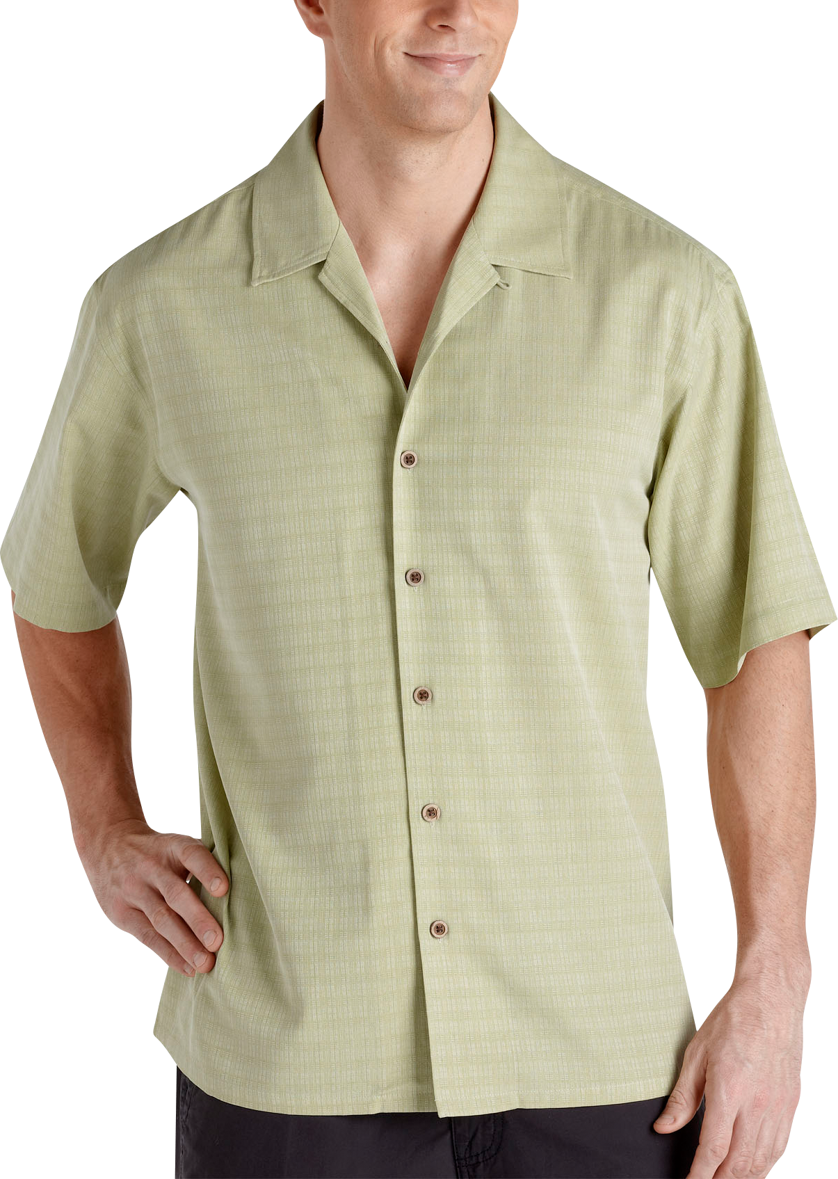 Joseph & Feiss Resort Celery Camp Collar Shirt