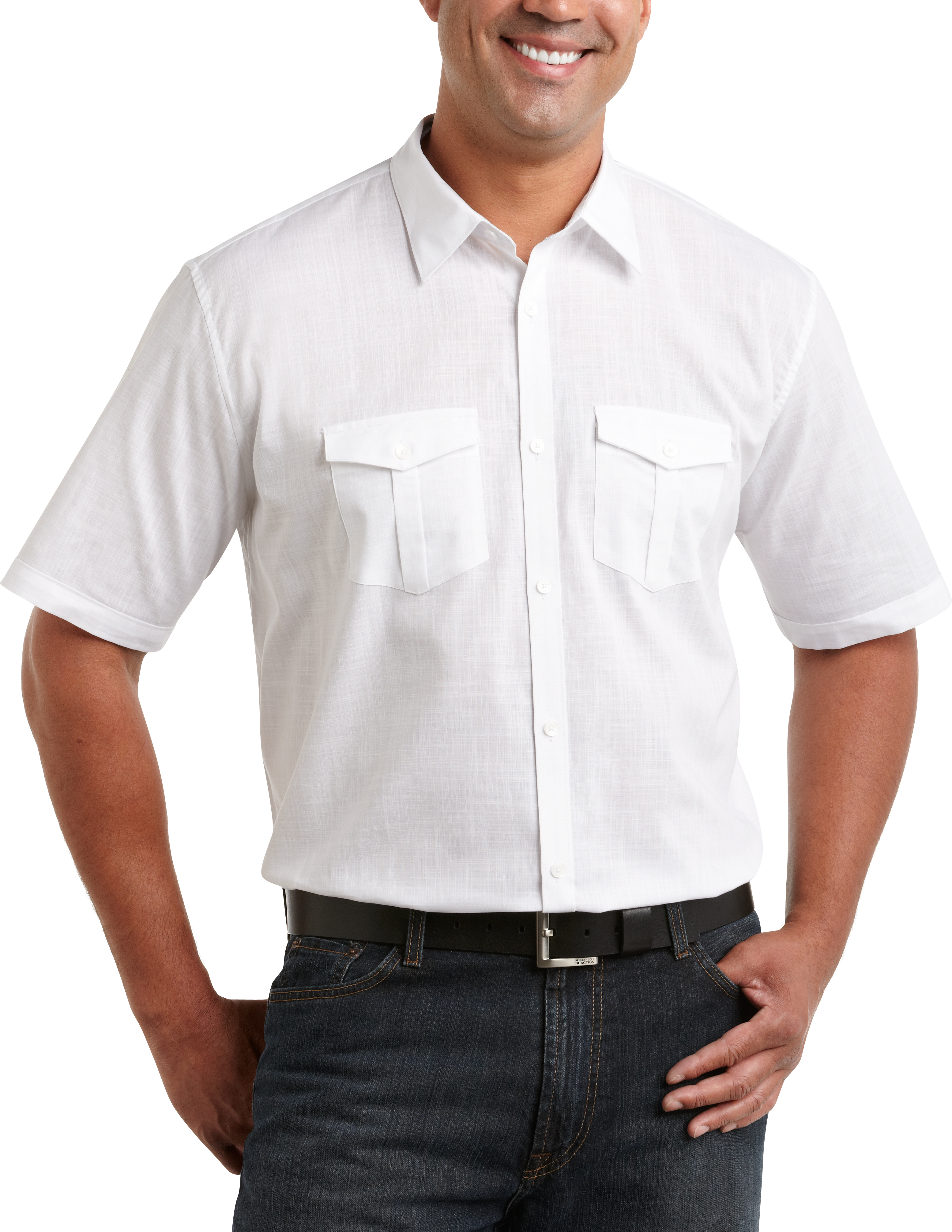 Calvin Klein White Camp Collar Shirt