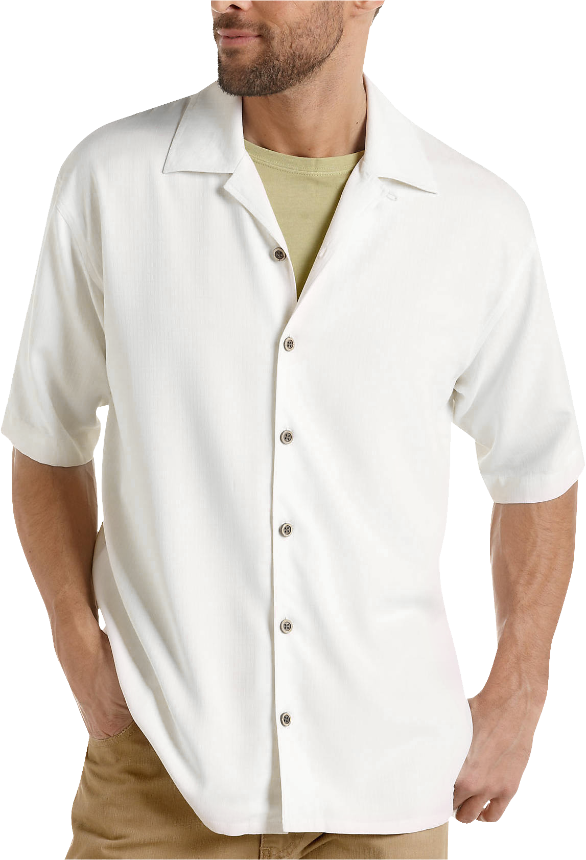 Joseph & Feiss Resort Ivory Camp Collar Shirt