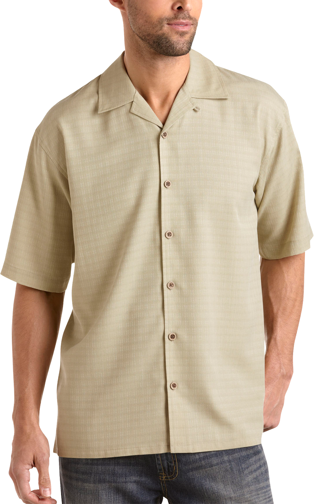 Joseph & Feiss Resort Tan Camp Collar Shirt