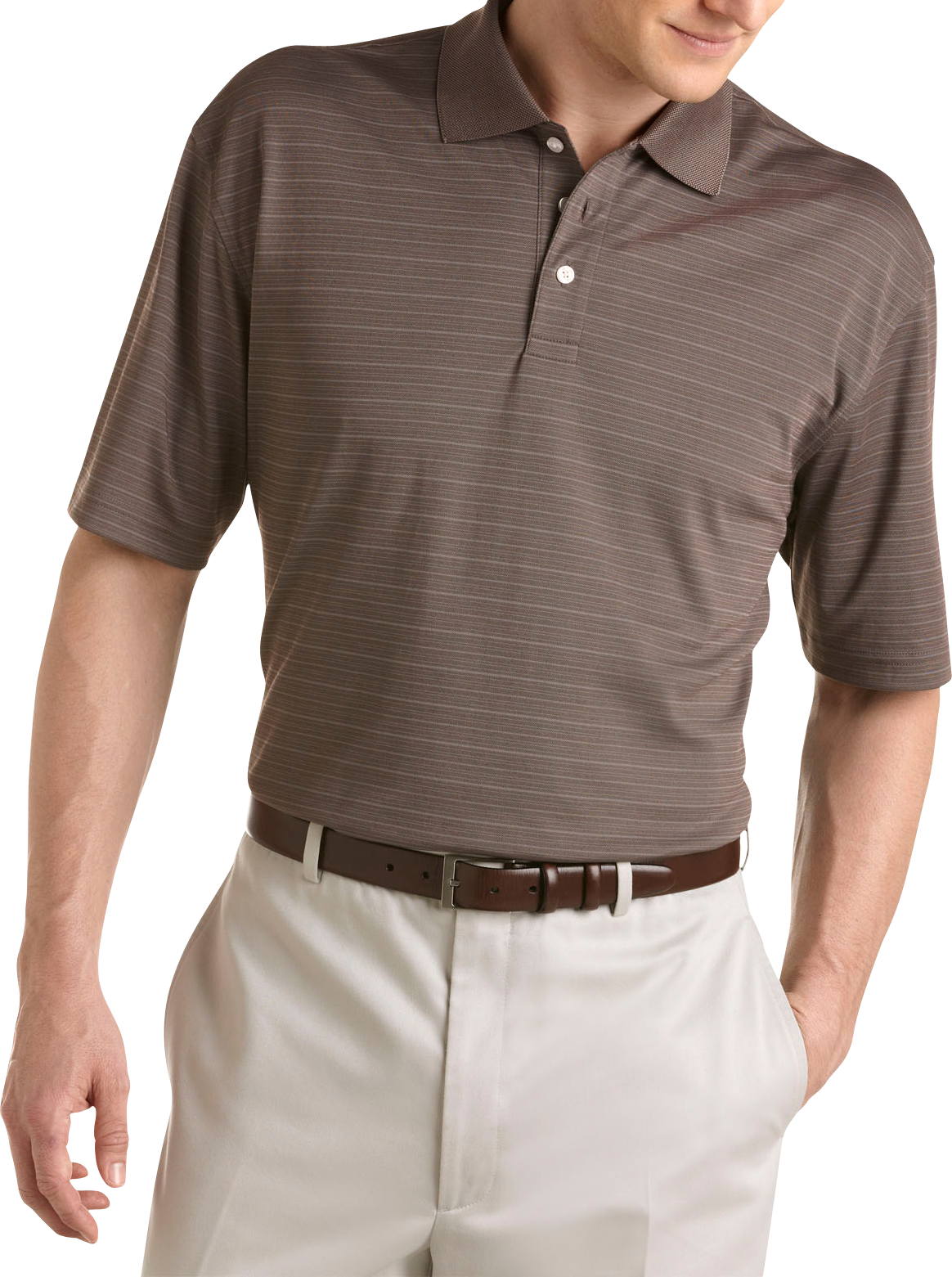 Pronto Sport Gray Stripe Polo Shirt