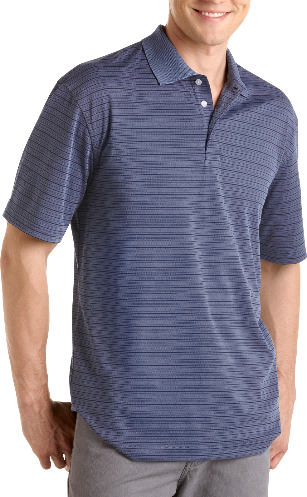 Pronto Sport Navy Stripe Polo Shirt