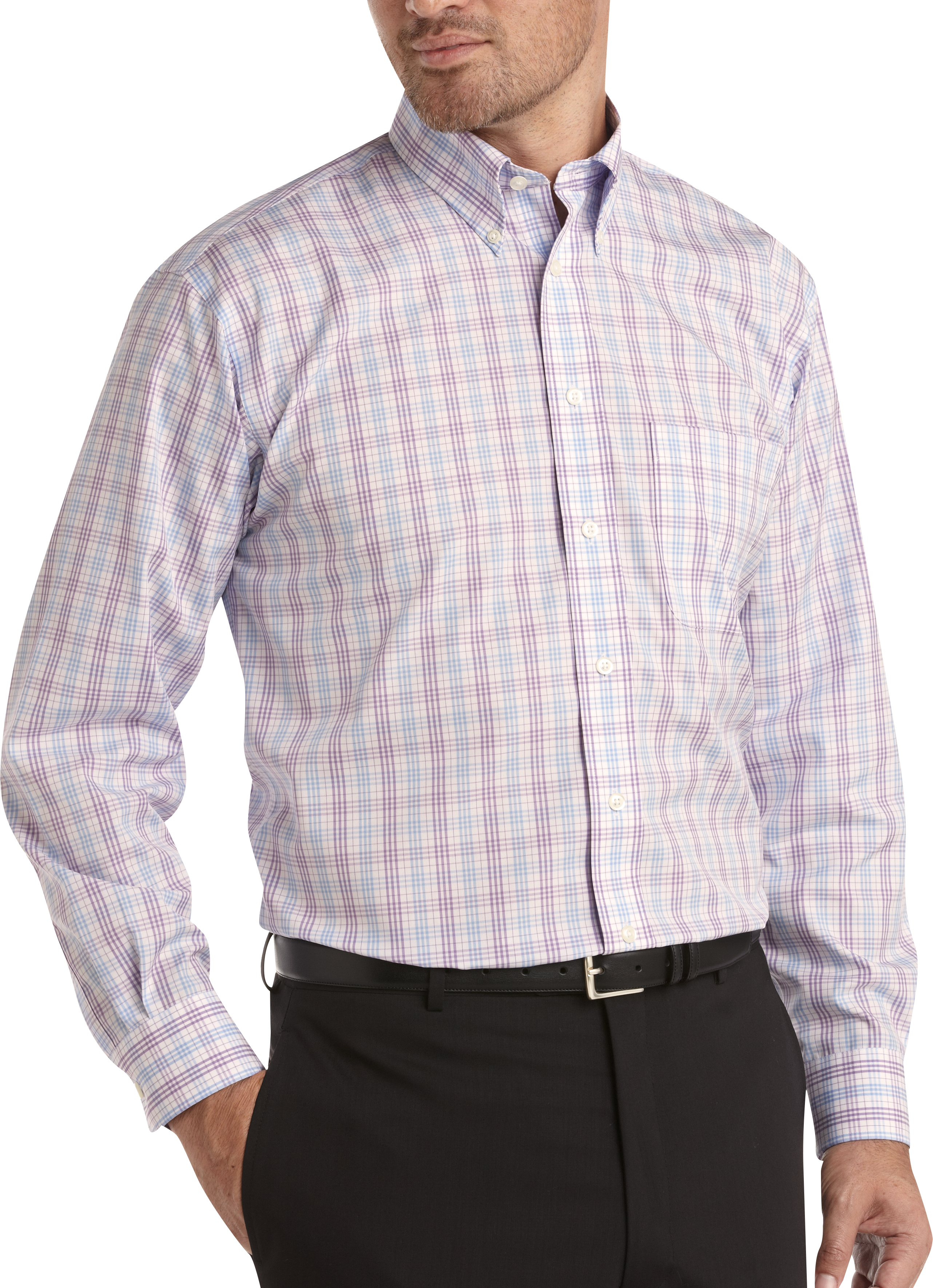 Joseph & Feiss Purple Plaid Sport Shirt