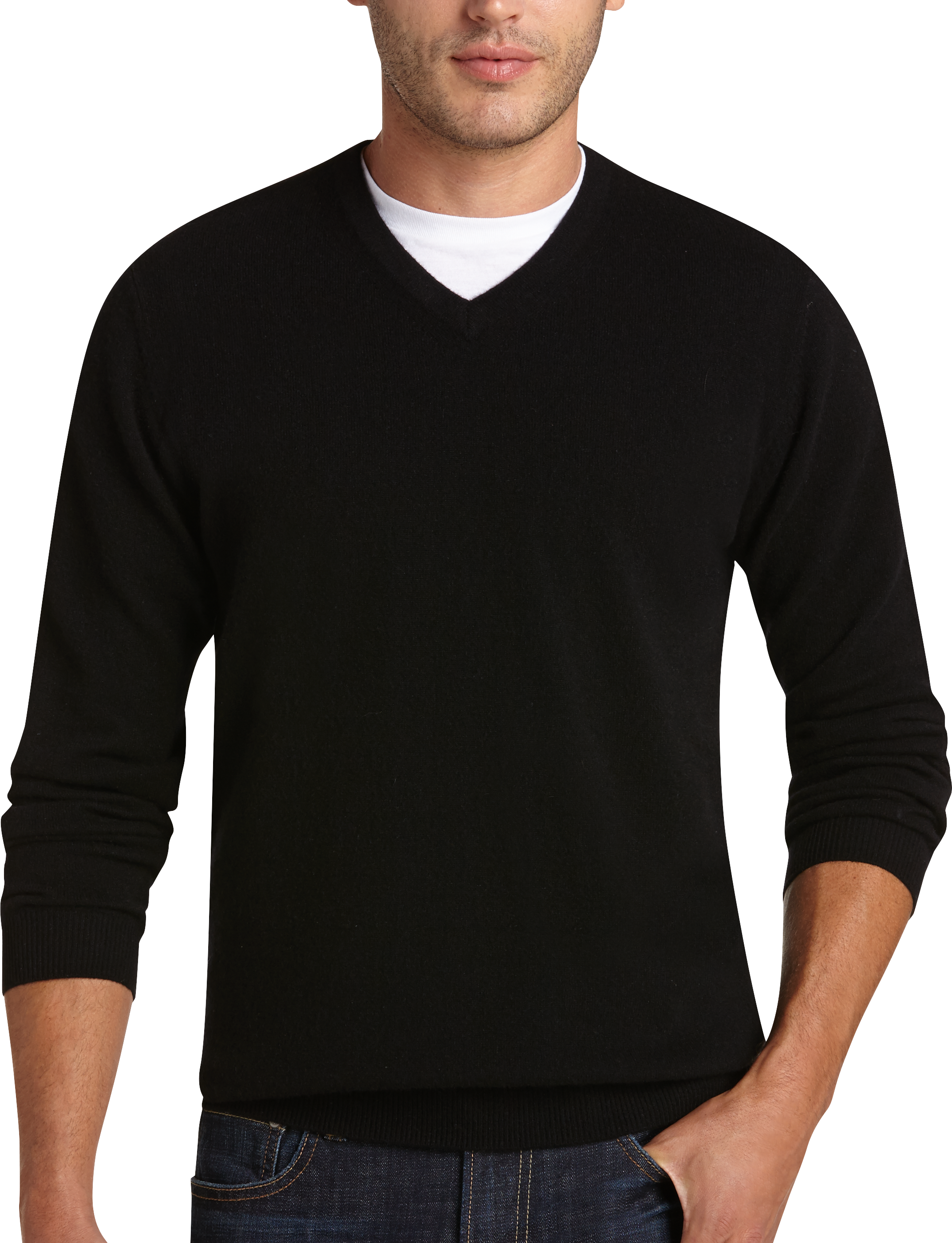 black v neck sweater