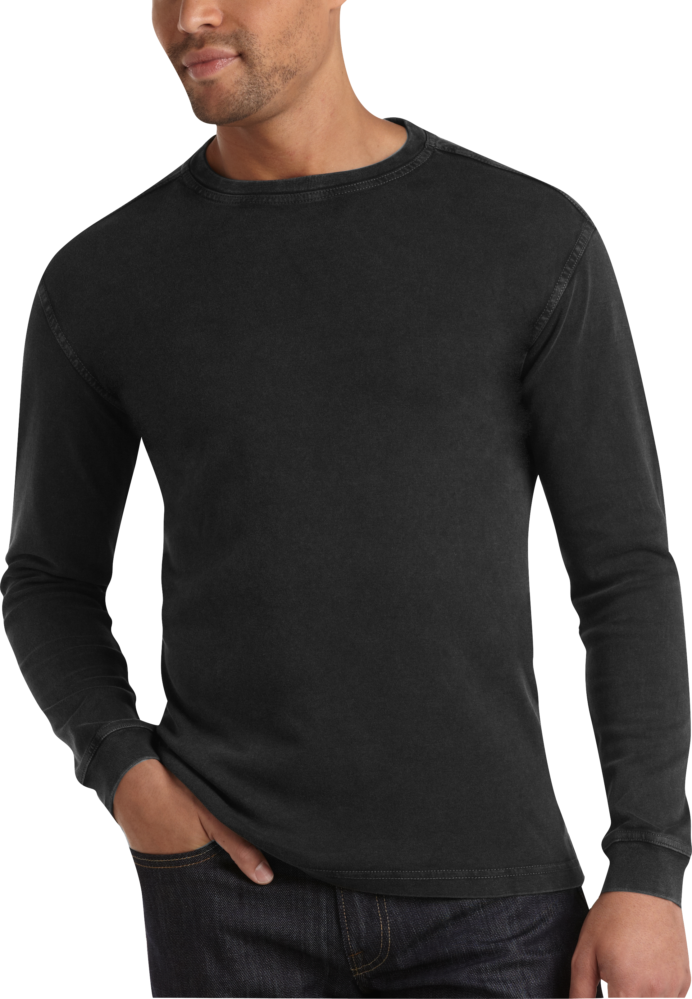 Pronto Blue Long Sleeve T-Shirt, Black
