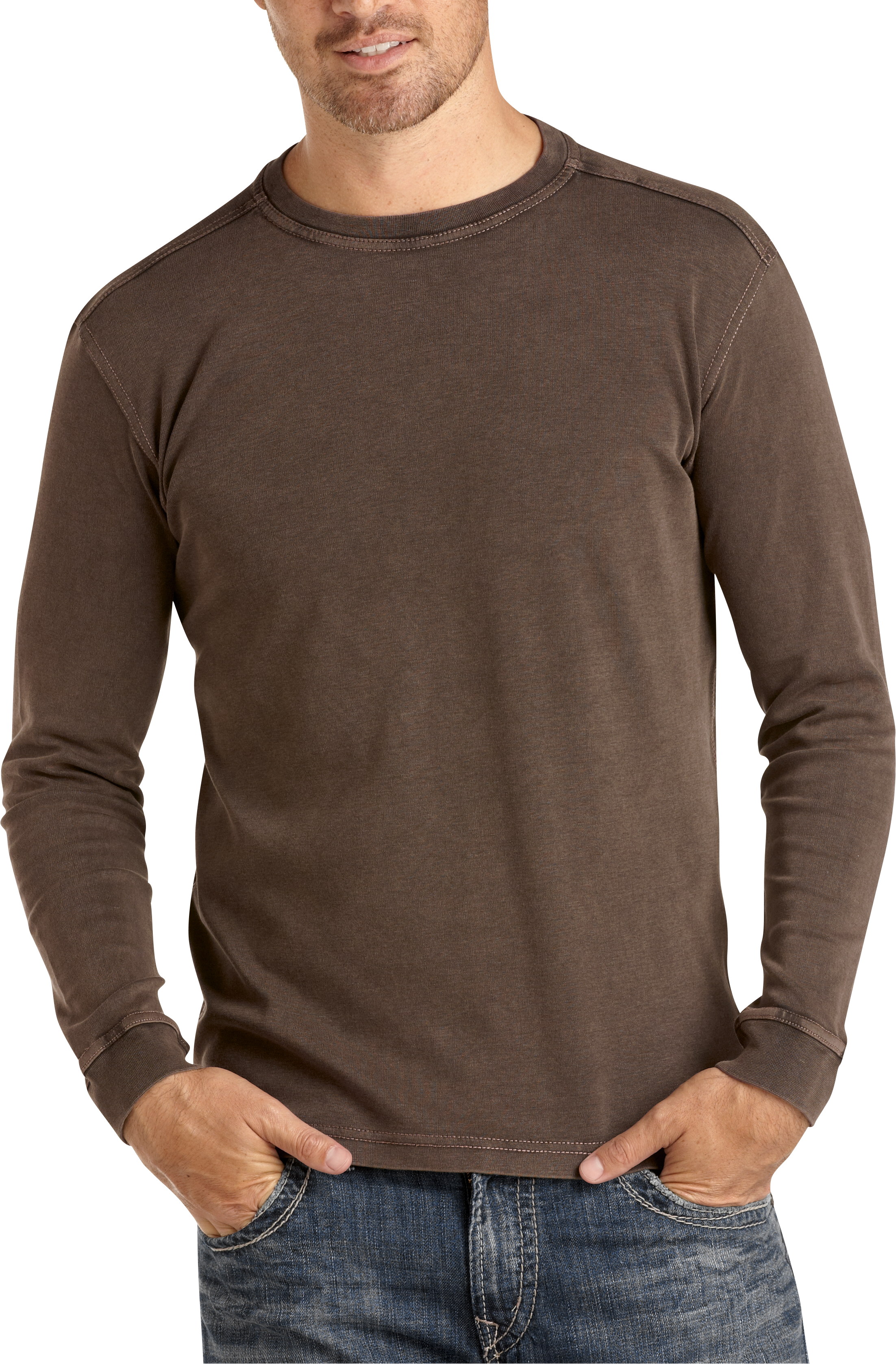 Pronto Blue Long Sleeve T-Shirt, Brown
