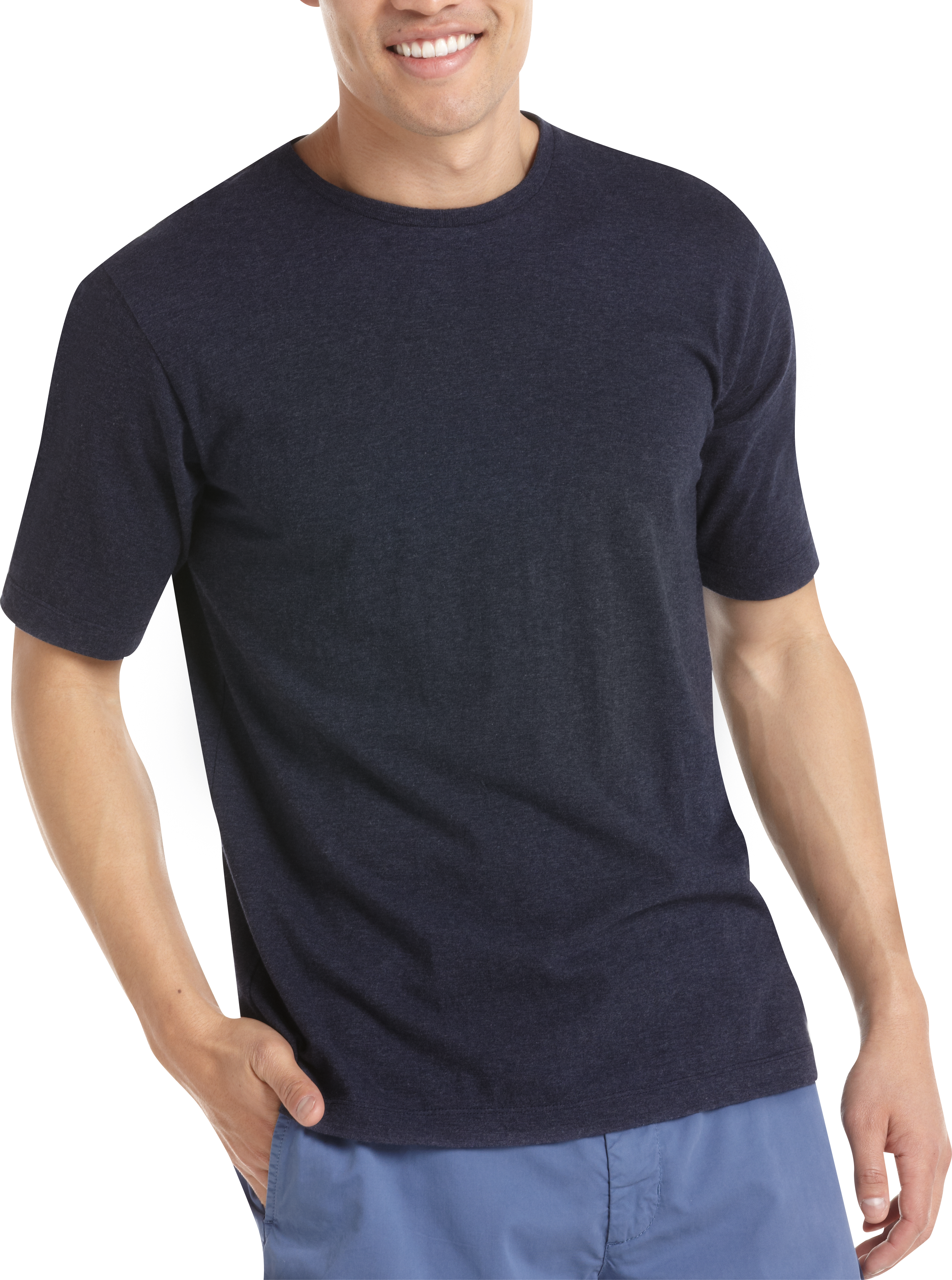 Pronto Blue Crewneck Modern Fit T-Shirt, Navy