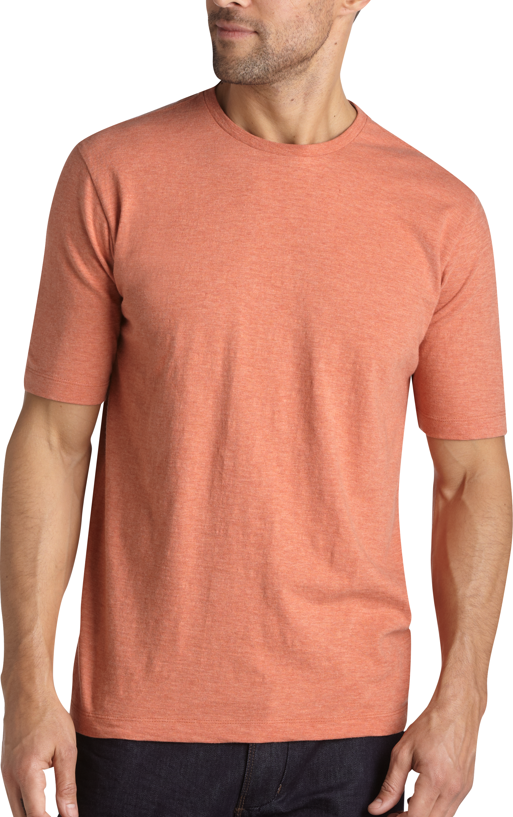 Pronto Blue Crewneck Modern Fit T-Shirt, Orange